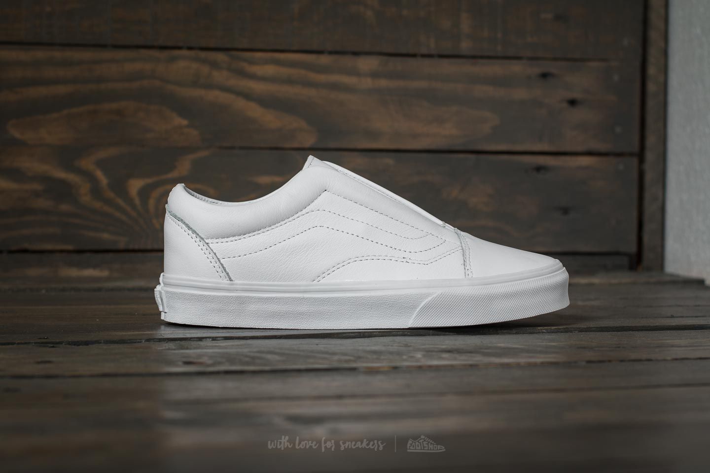 Women's shoes Vans Old Skool Laceles (Leather) True White
