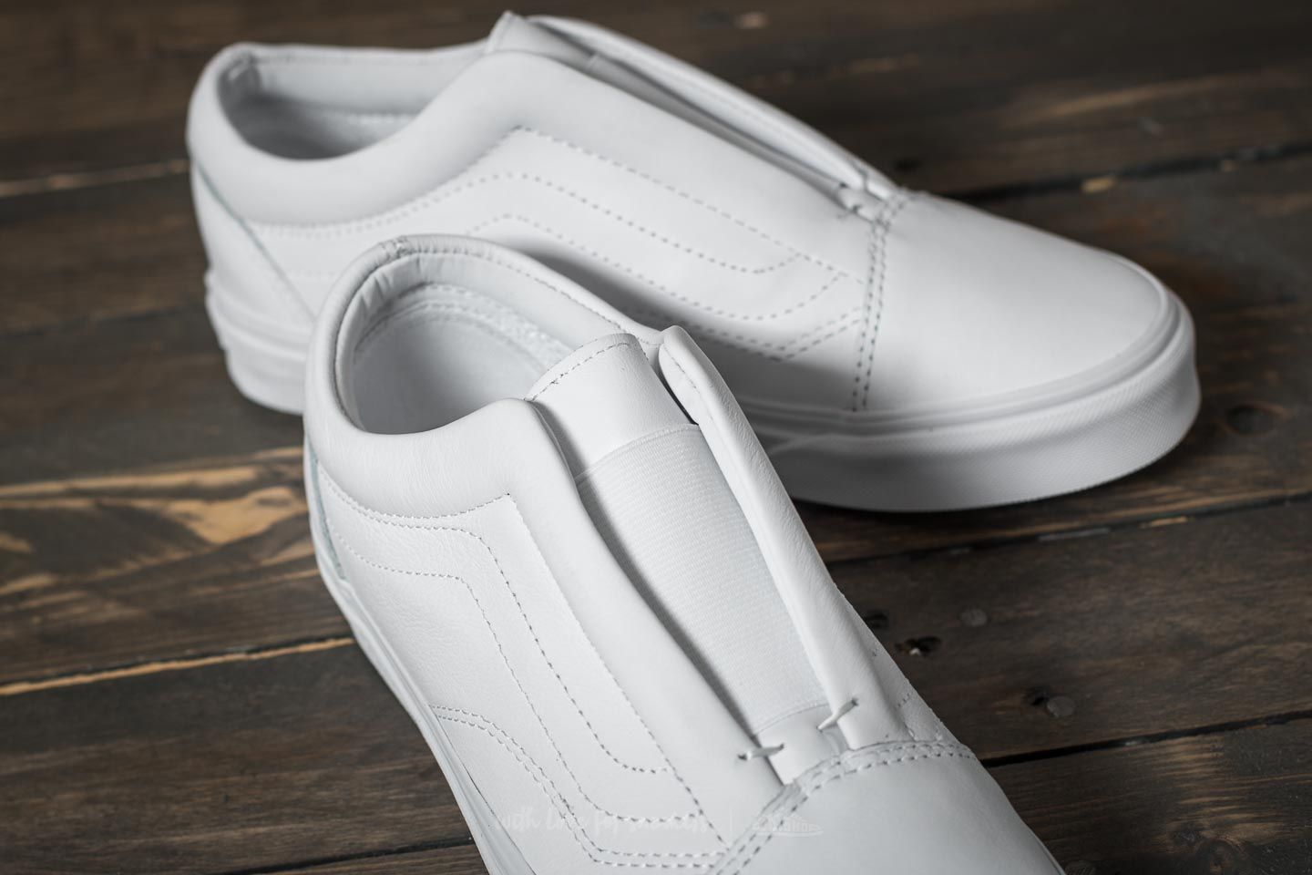 Women's shoes Vans Old Skool Laceles (Leather) True White