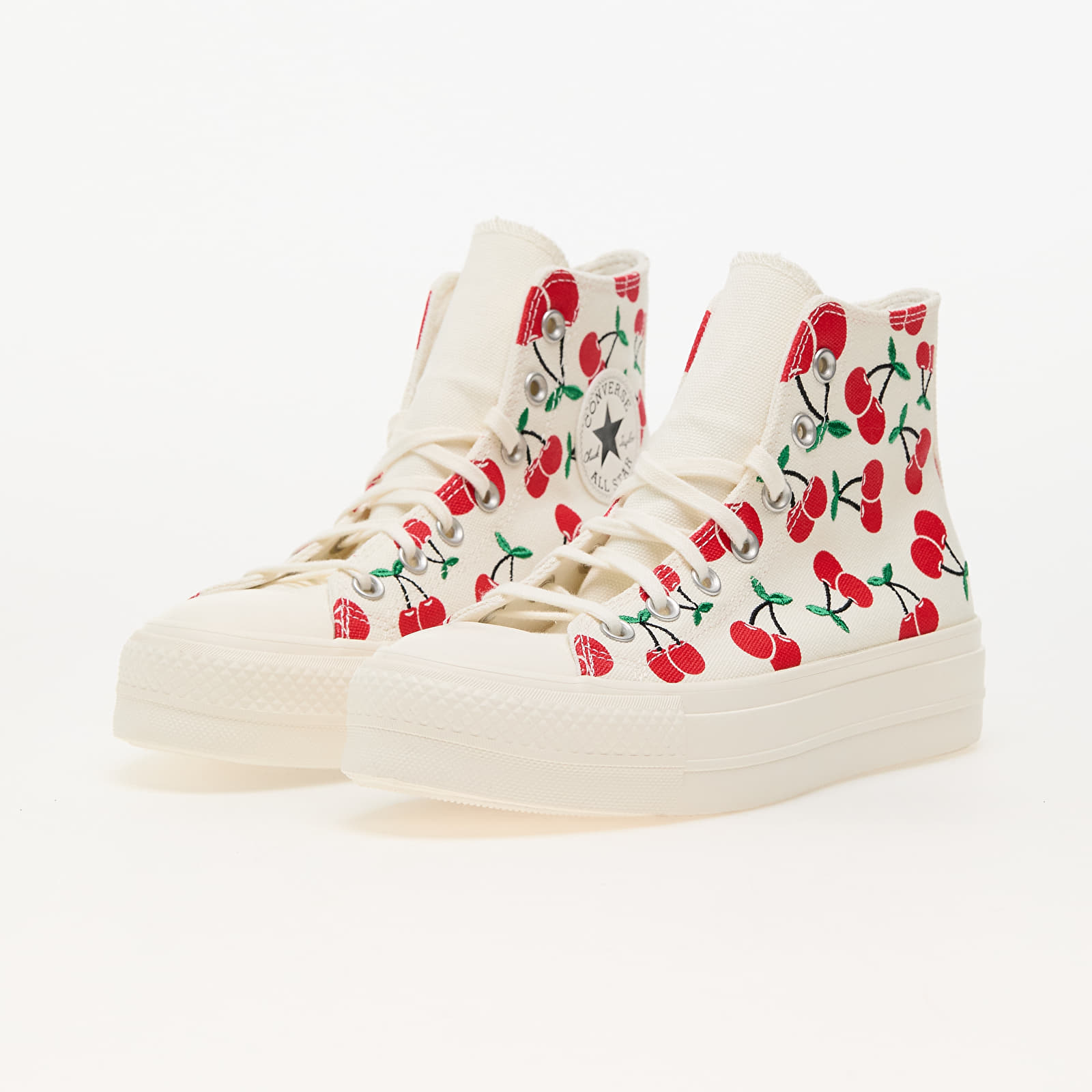 Dámske topánky a tenisky Converse Chuck Taylor All Star Lift Platform Cherries Egret/ Red/ Green