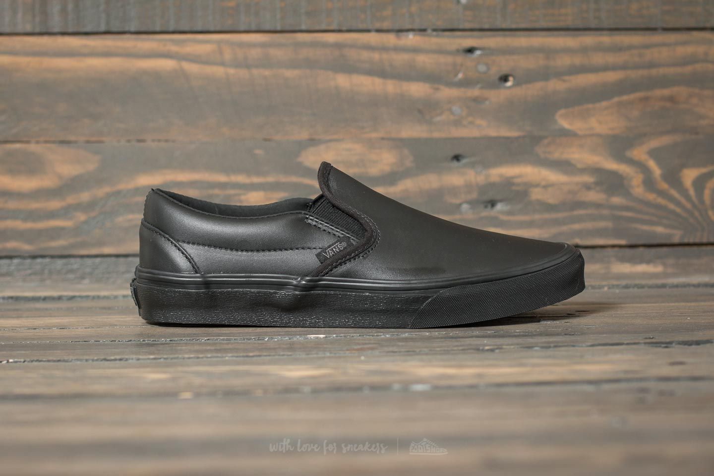 Vans black mono slip on new arrivals