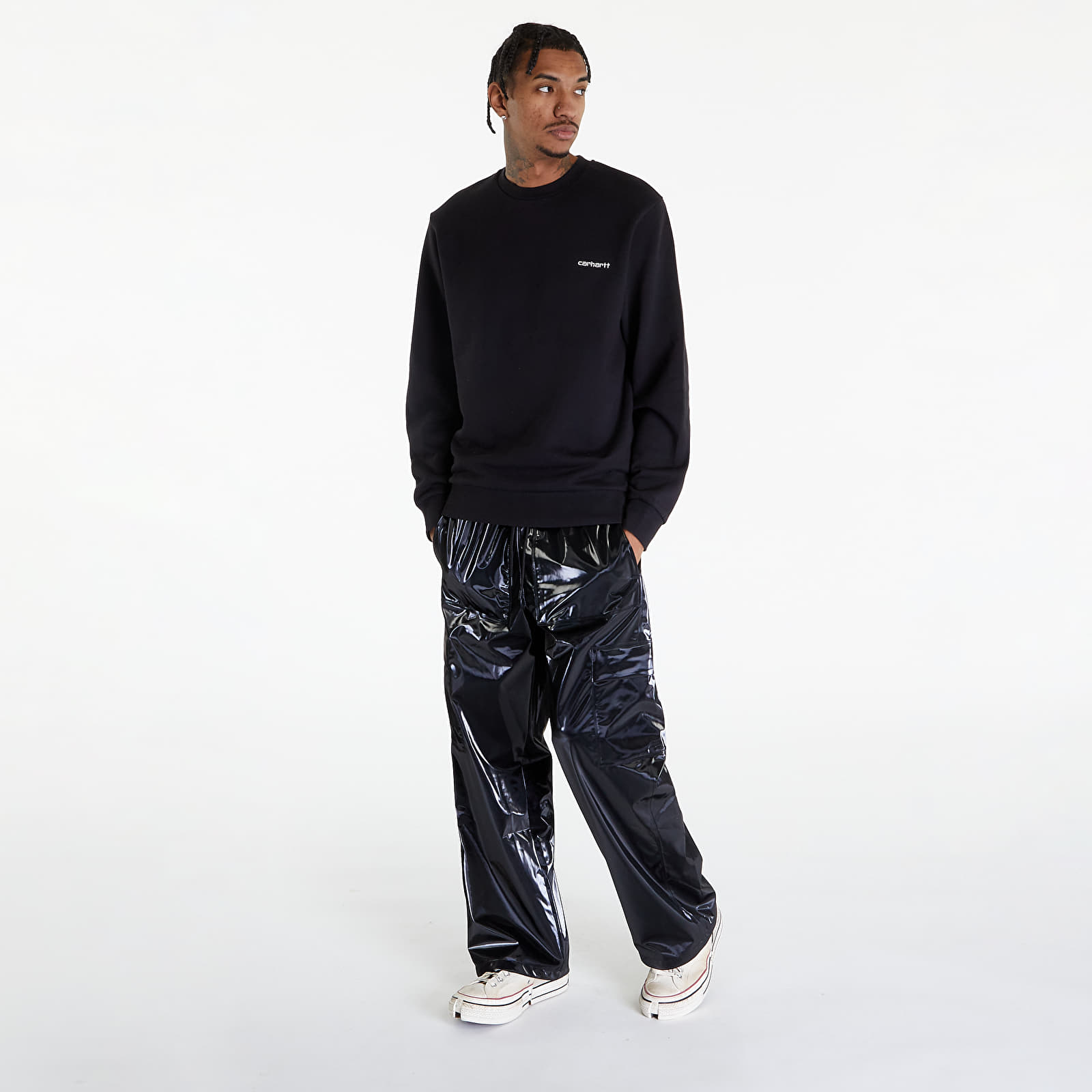 Kapuutsikud ja kampsunid Carhartt WIP Script Embroidery Sweatshirt UNISEX Black/ White