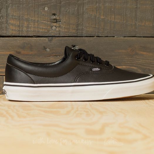 Vans classic tumble era black leather hot sale