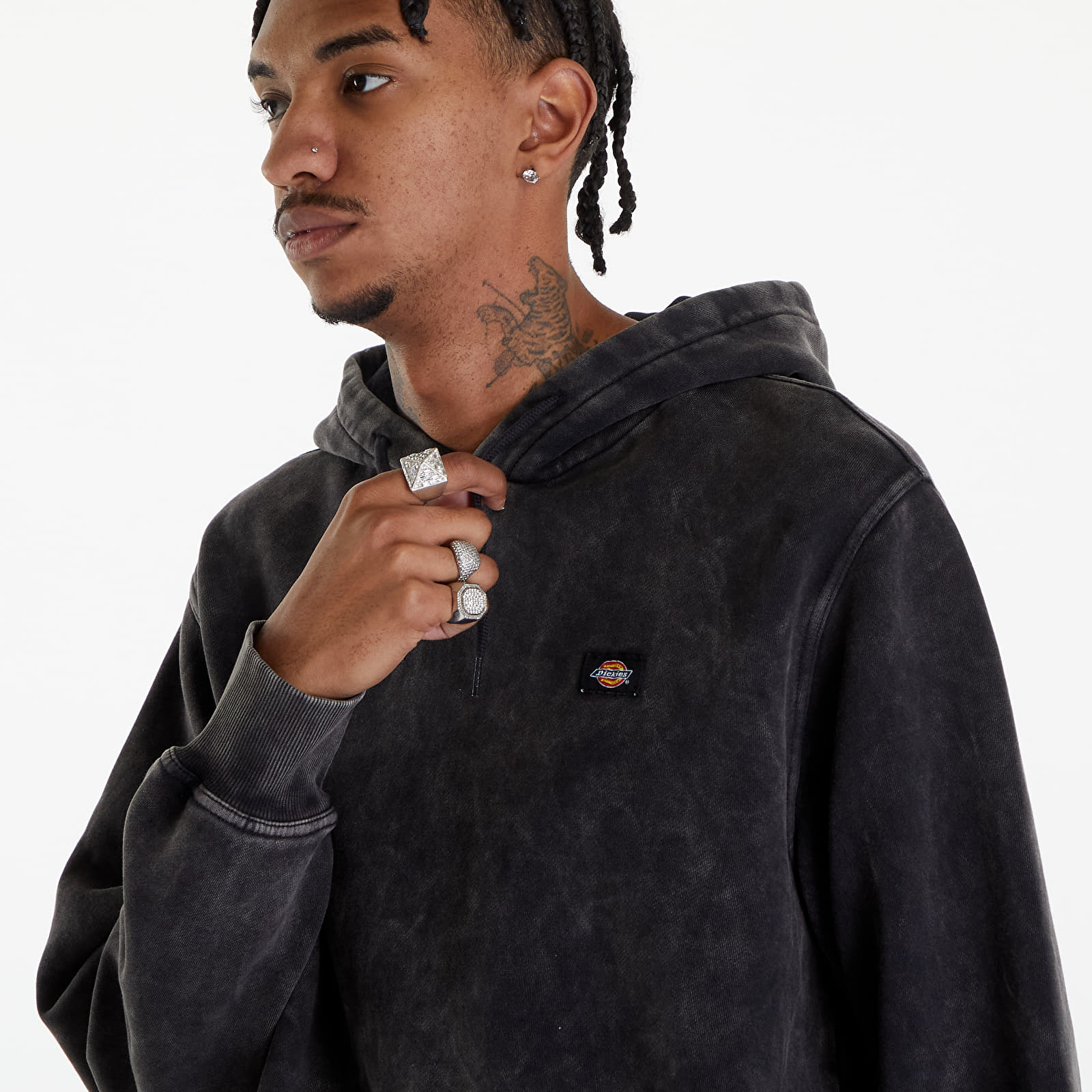 Суичърти Dickies Newington Hoodie Dble Dye/ Acid Wash Black