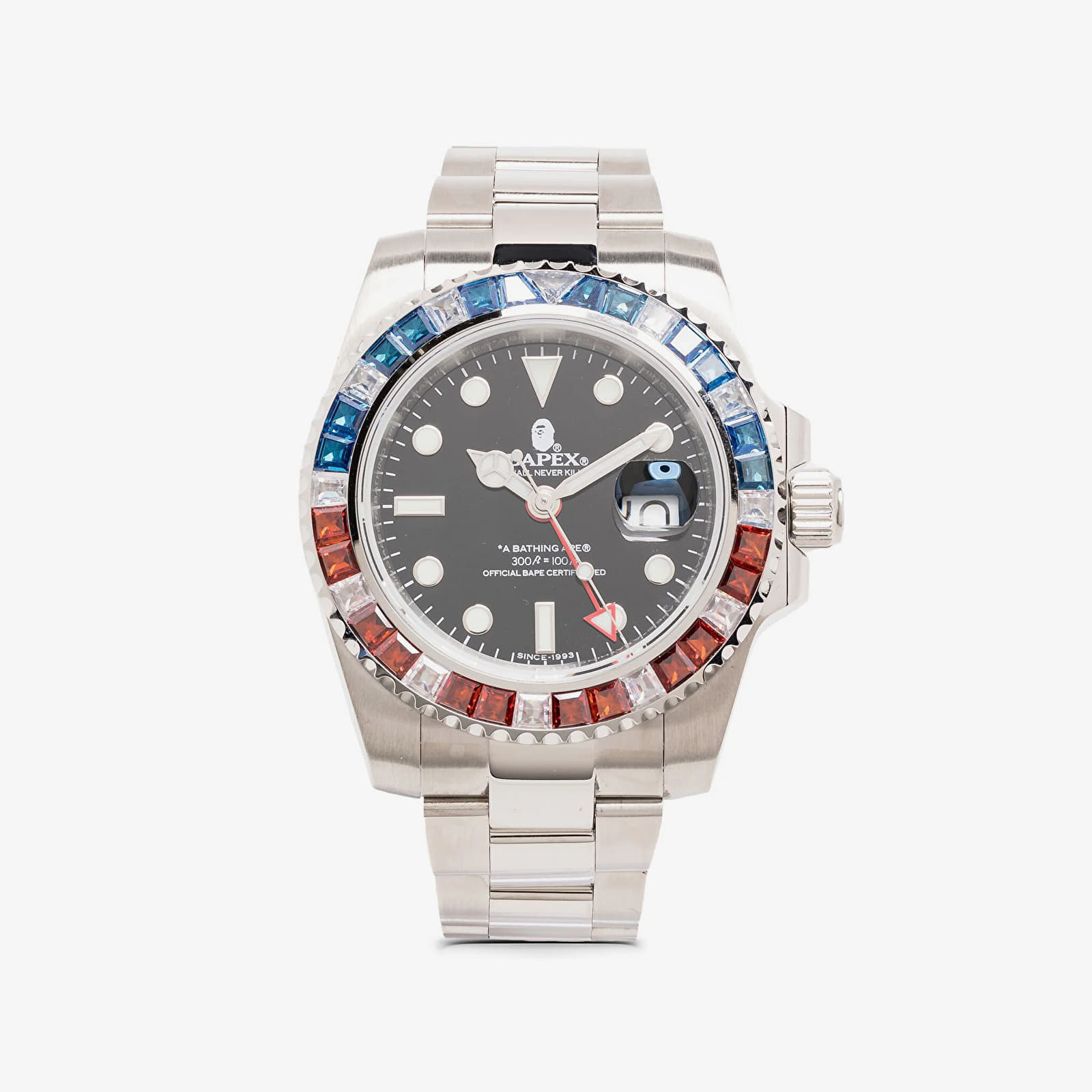 Часовници A BATHING APE Type 2 Bapex Crystal Stone Watches Blue/ Red
