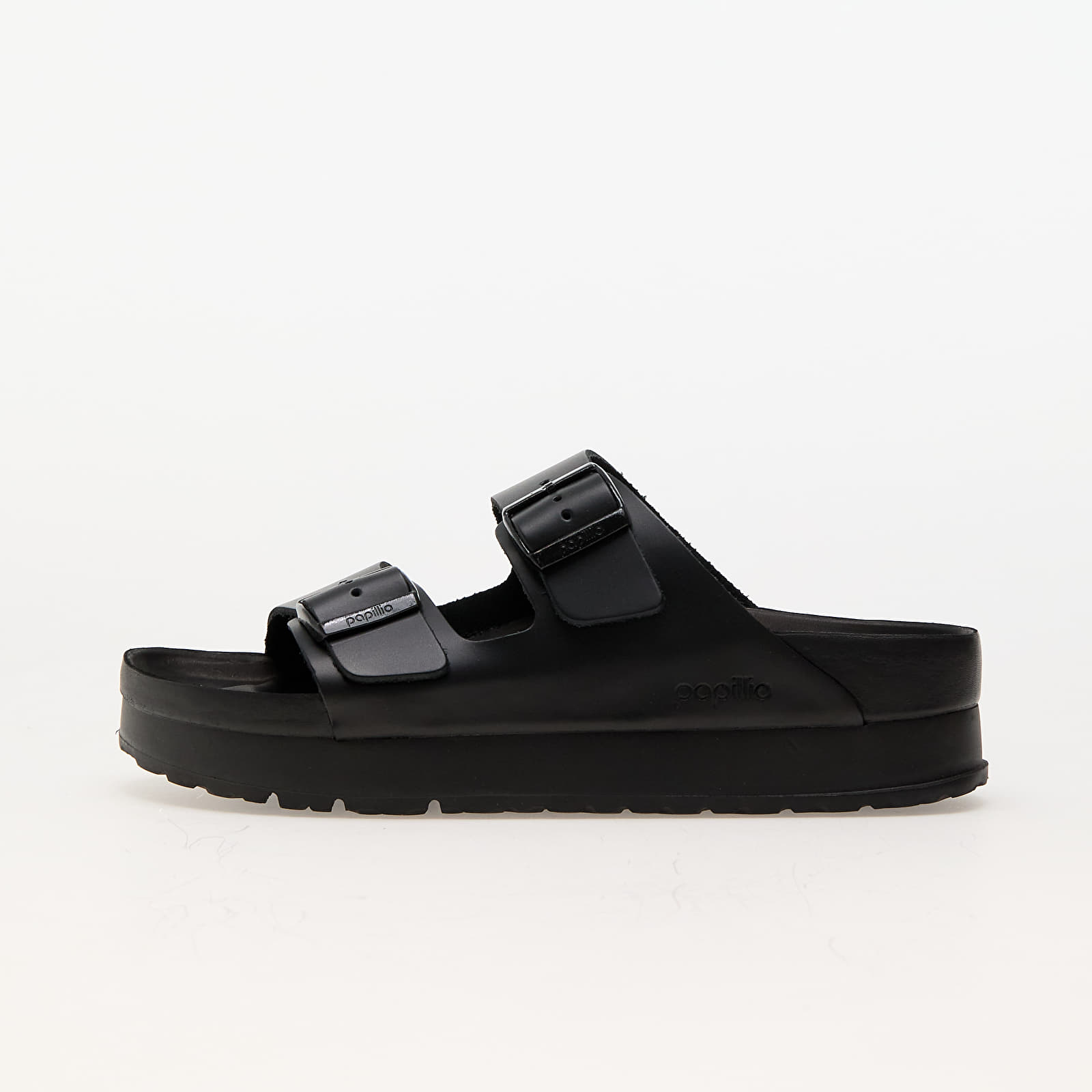 Women s shoes Birkenstock Arizona PAP Flex Platform Natural Leather Black Footshop