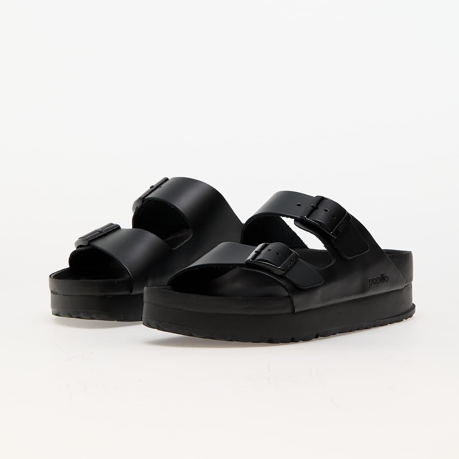 Buty damskie Birkenstock Arizona PAP Flex Platform Natural Leather Black
