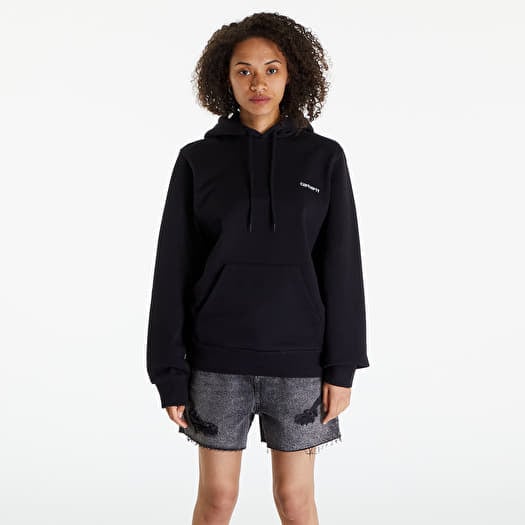 Carhartt WIP Script Embroidery Hoodie UNISEX Black/ White
