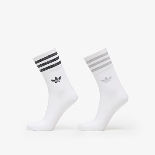 Skarpety adidas Mid-Cut Glitter Crew Socks 2-Pack White/ Grey Two/ Black