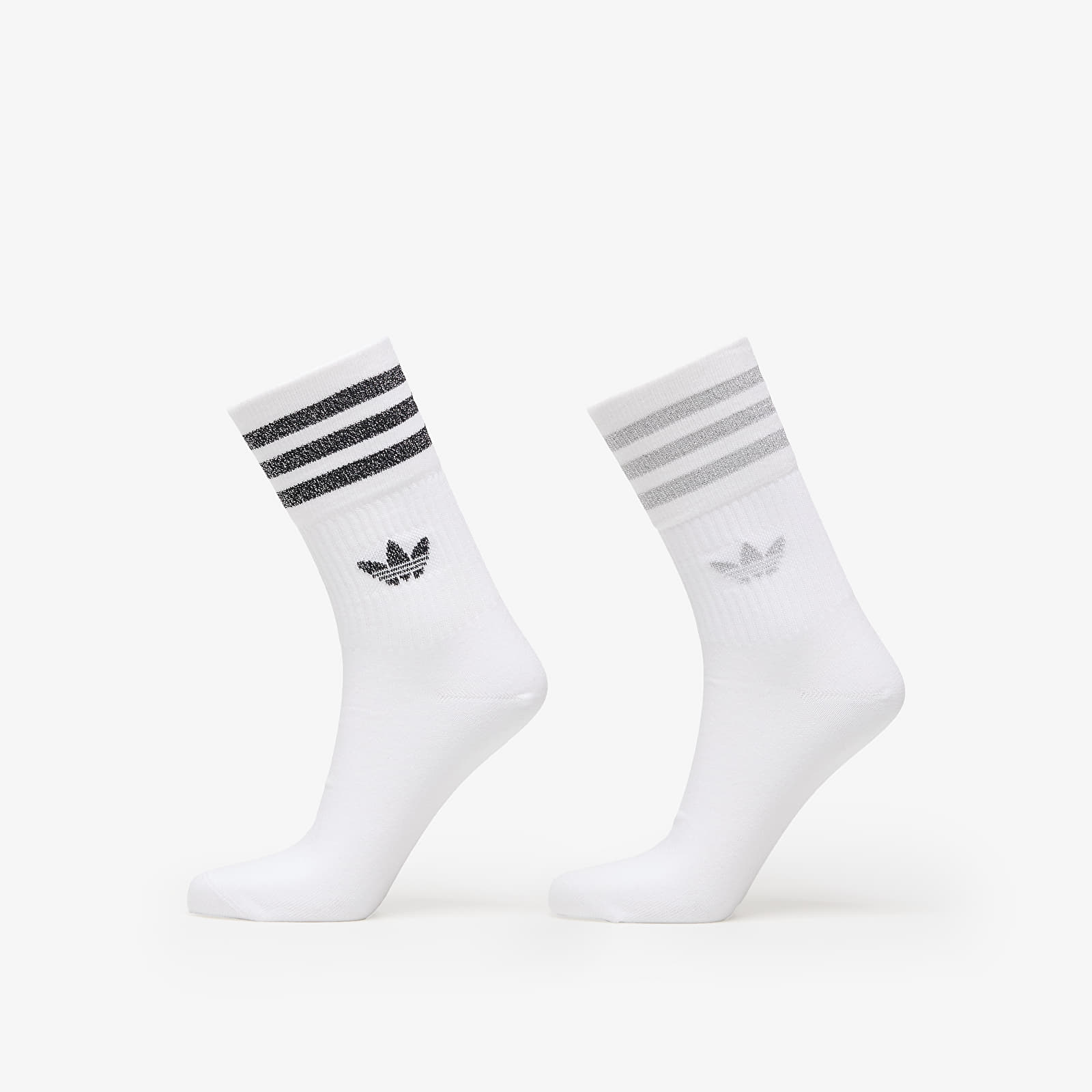 Skarpetki adidas Mid-Cut Glitter Crew Socks 2-Pack White/ Grey Two/ Black
