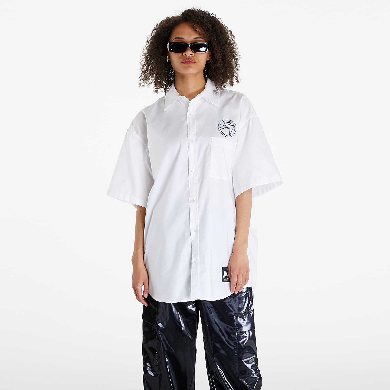 Košile Ambush Emblem Shortsleeve Shirt  Blanc De Blanc Insignia Blue