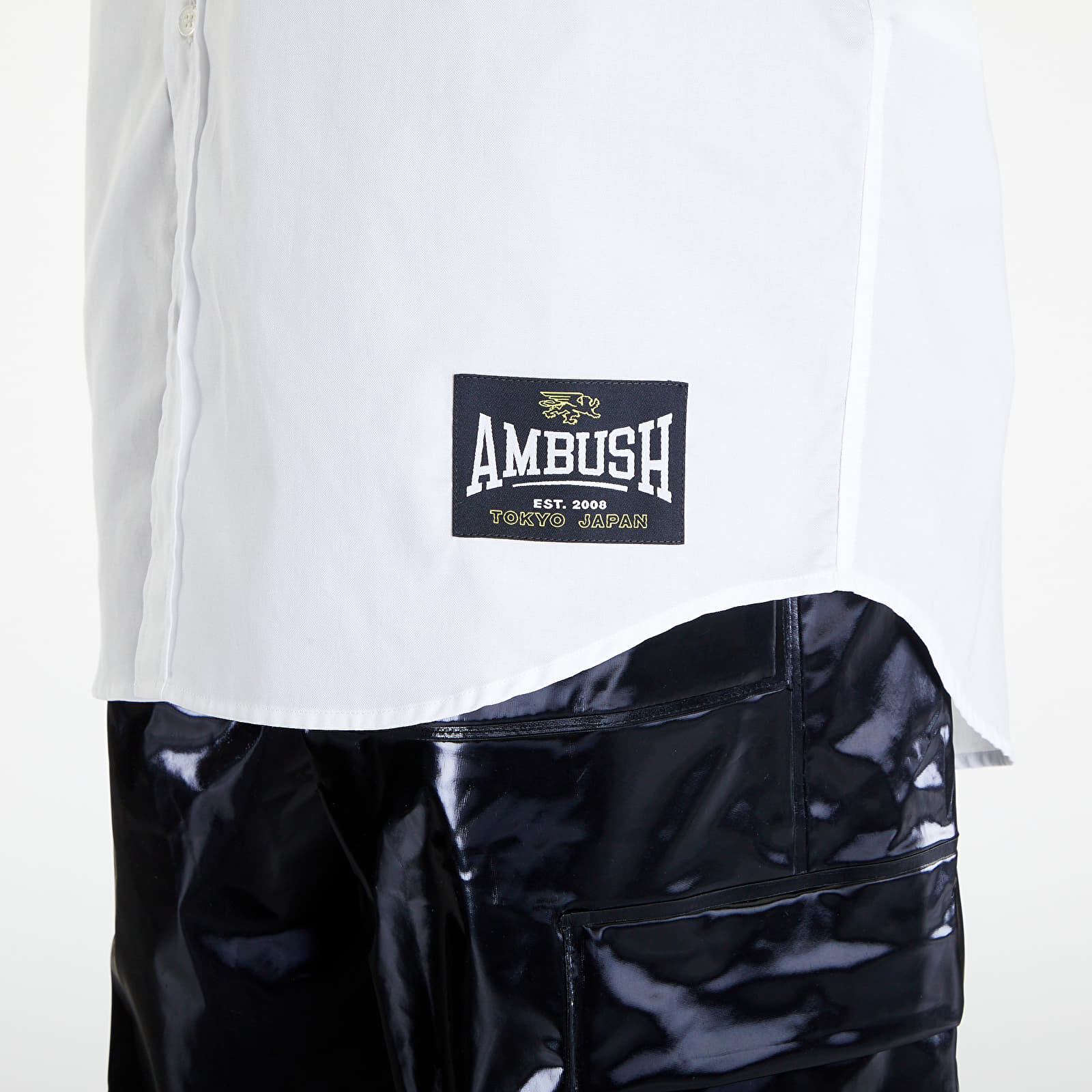Košile Ambush Emblem Shortsleeve Shirt  Blanc De Blanc Insignia Blue