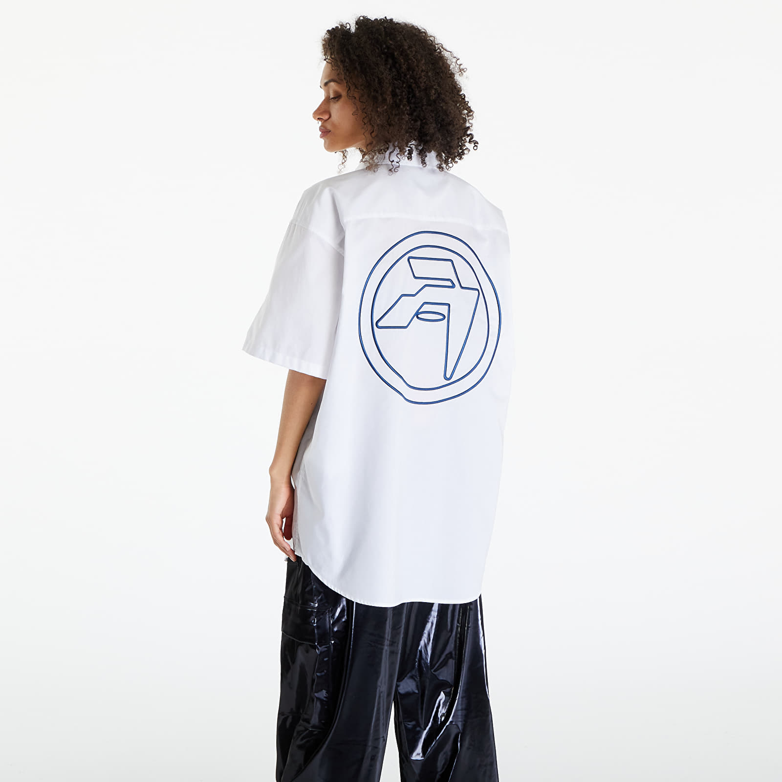 Košile Ambush Emblem Shortsleeve Shirt  Blanc De Blanc Insignia Blue