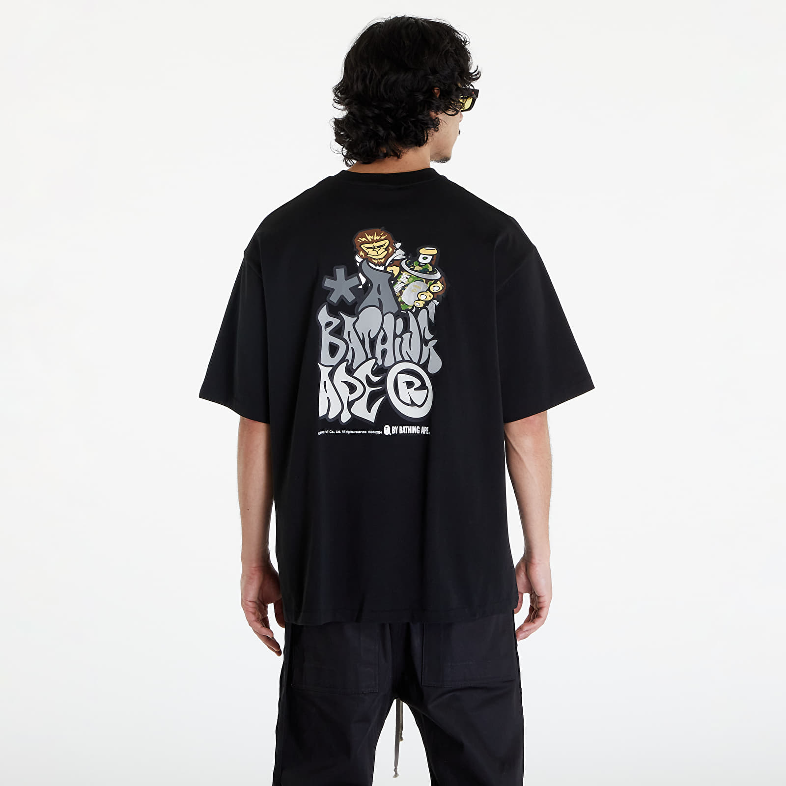 Camisetas A BATHING APE Graffiti Bape Relaxed Fit Tee Black