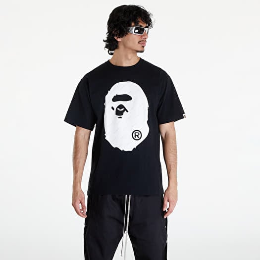 T shirts A BATHING APE Bape Hexagram Big Ape Head Tee Black Footshop
