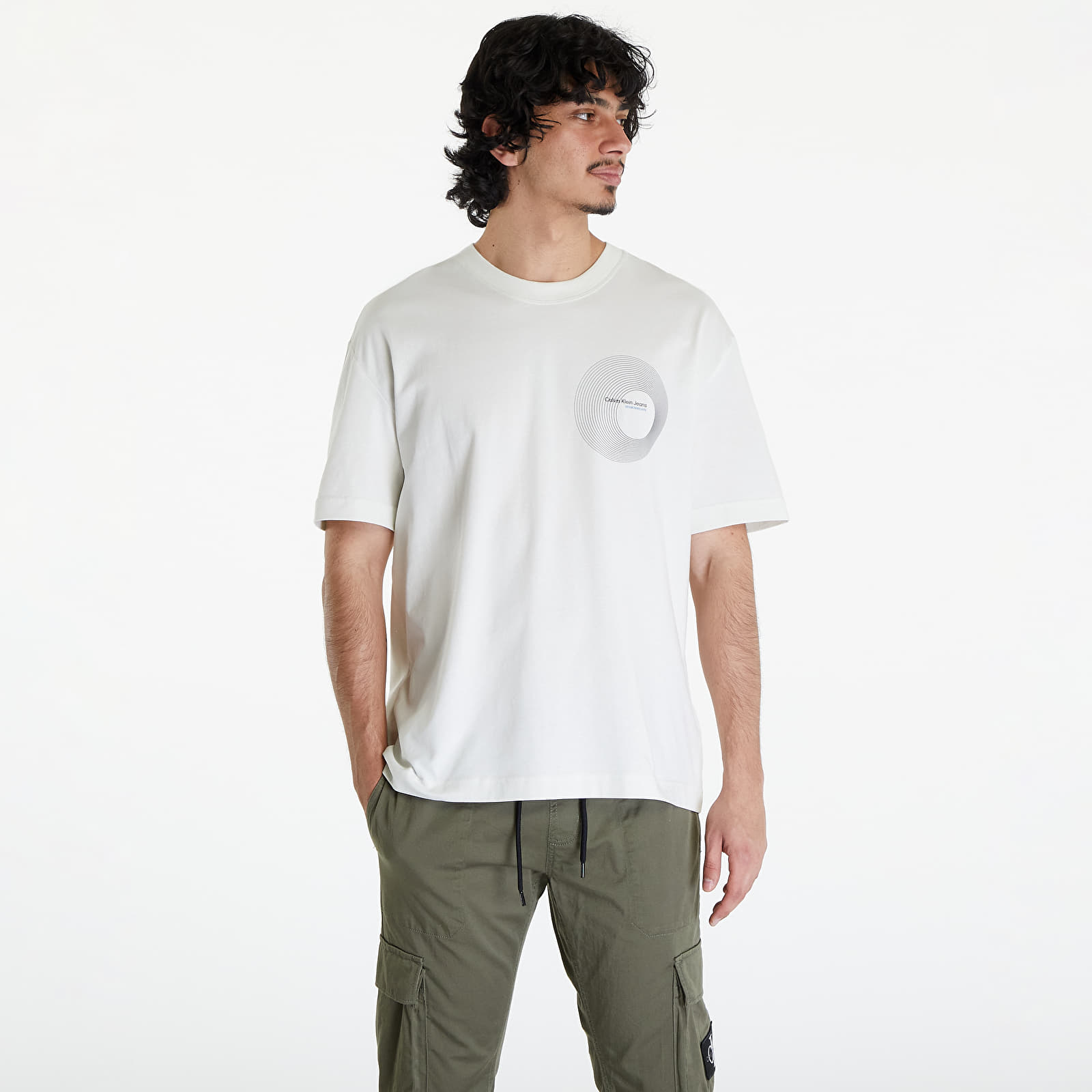 Koszulki Calvin Klein Jeans Circle Frequency Logo T-Shirt Icicle