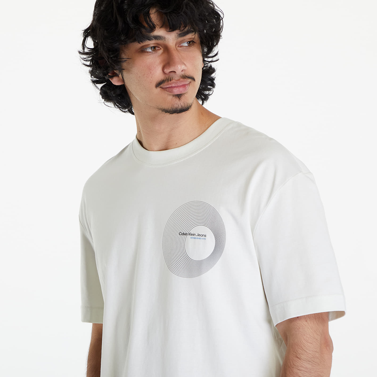 Koszulki Calvin Klein Jeans Circle Frequency Logo T-Shirt Icicle