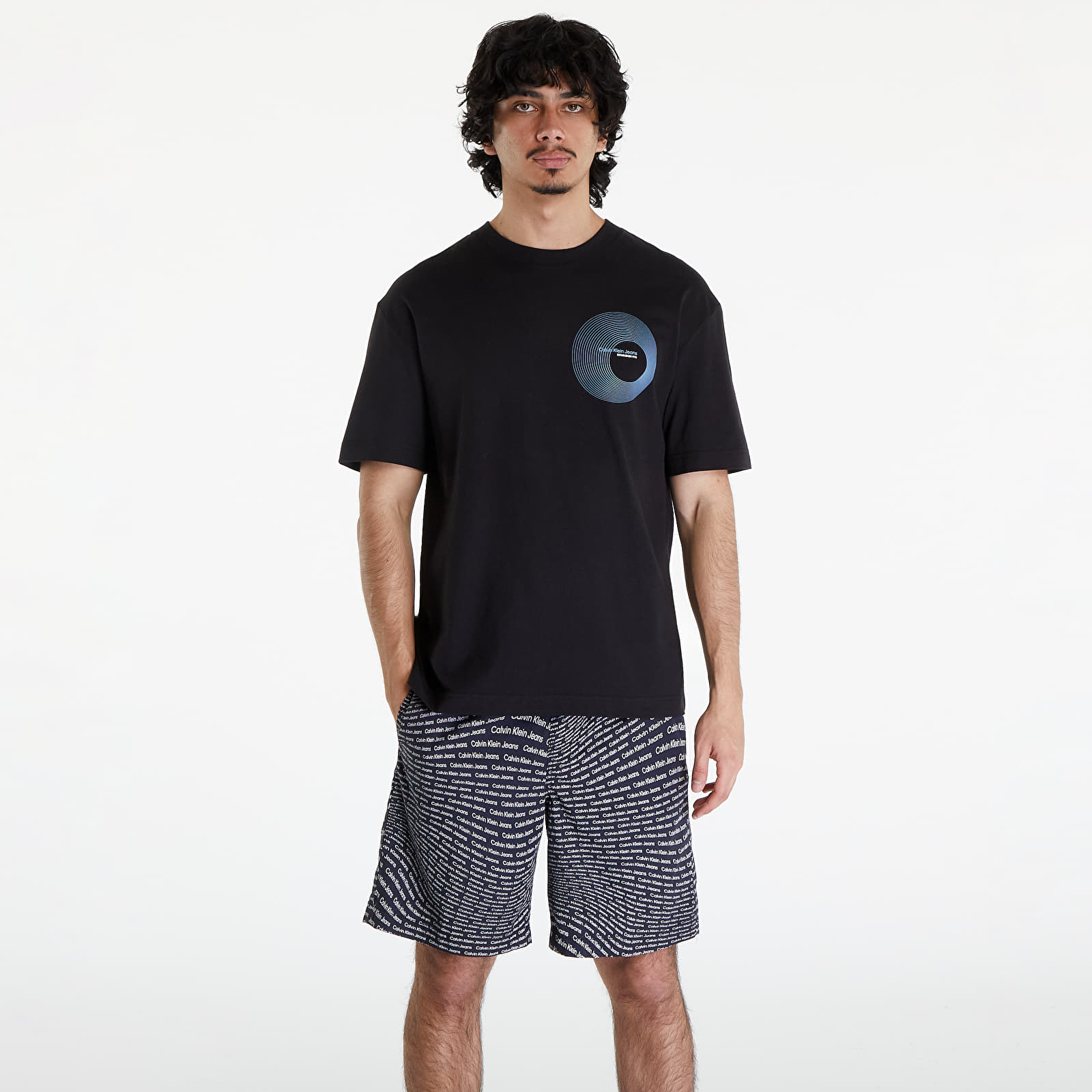 Trička Calvin Klein Jeans Circle Frequency Logo T-Shirt Black
