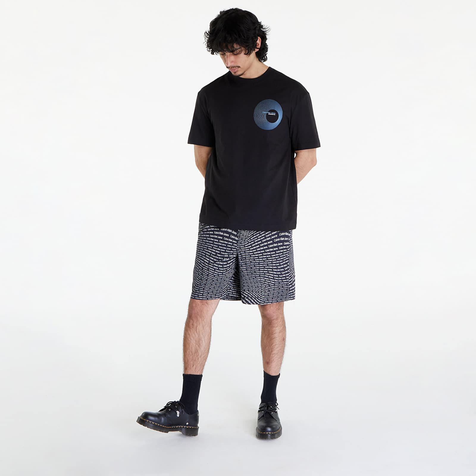 Trička Calvin Klein Jeans Circle Frequency Logo T-Shirt Black