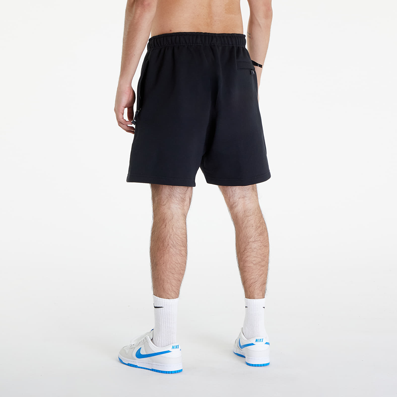 Shorts Nike Solo Swoosh Men s Brushed Back Fleece Shorts Black White Footshop