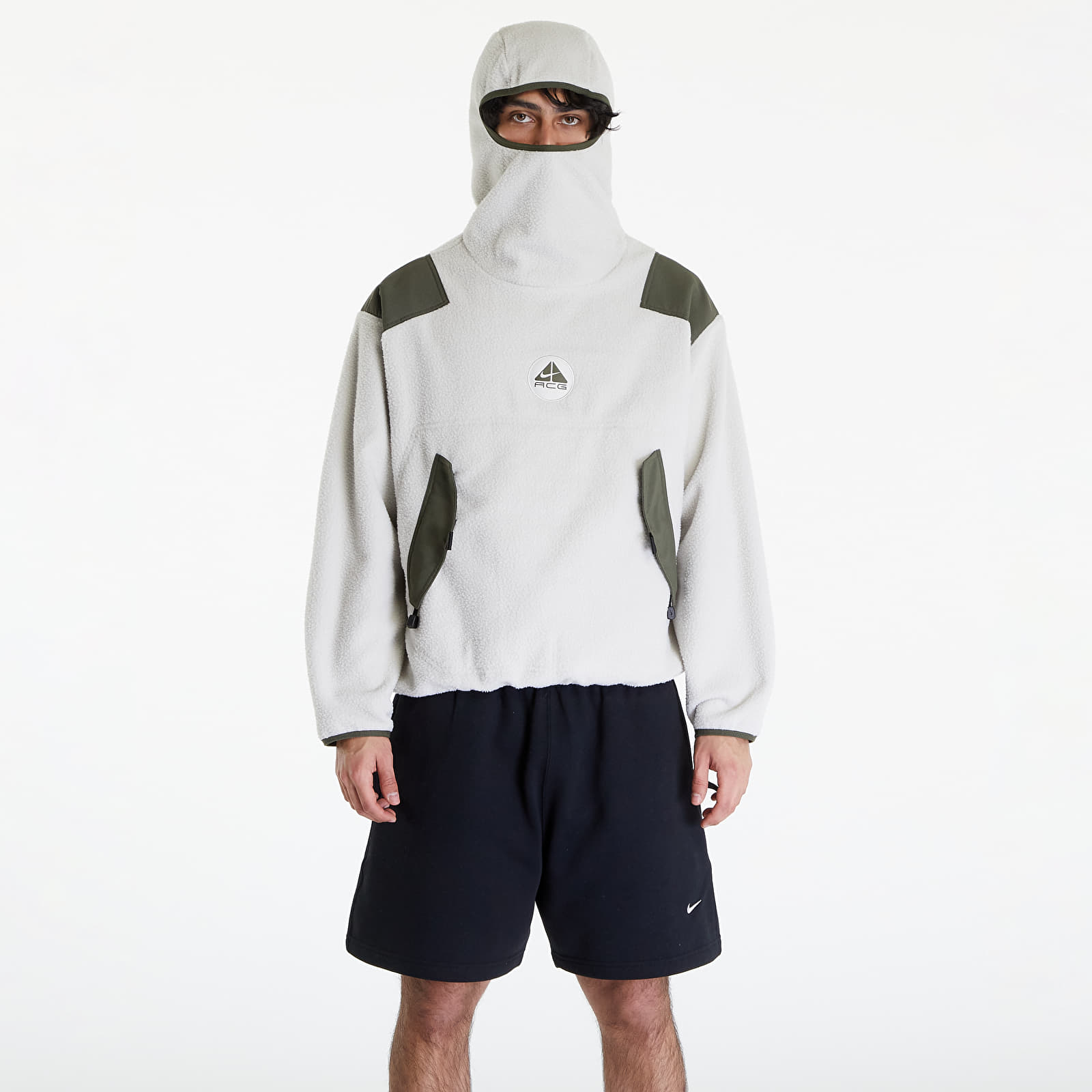 Hoodies and sweatshirts Nike ACG Men s Balaclava Retro Fleece Pullover Light Bone Cargo Khaki Black Cargo Khaki Footshop