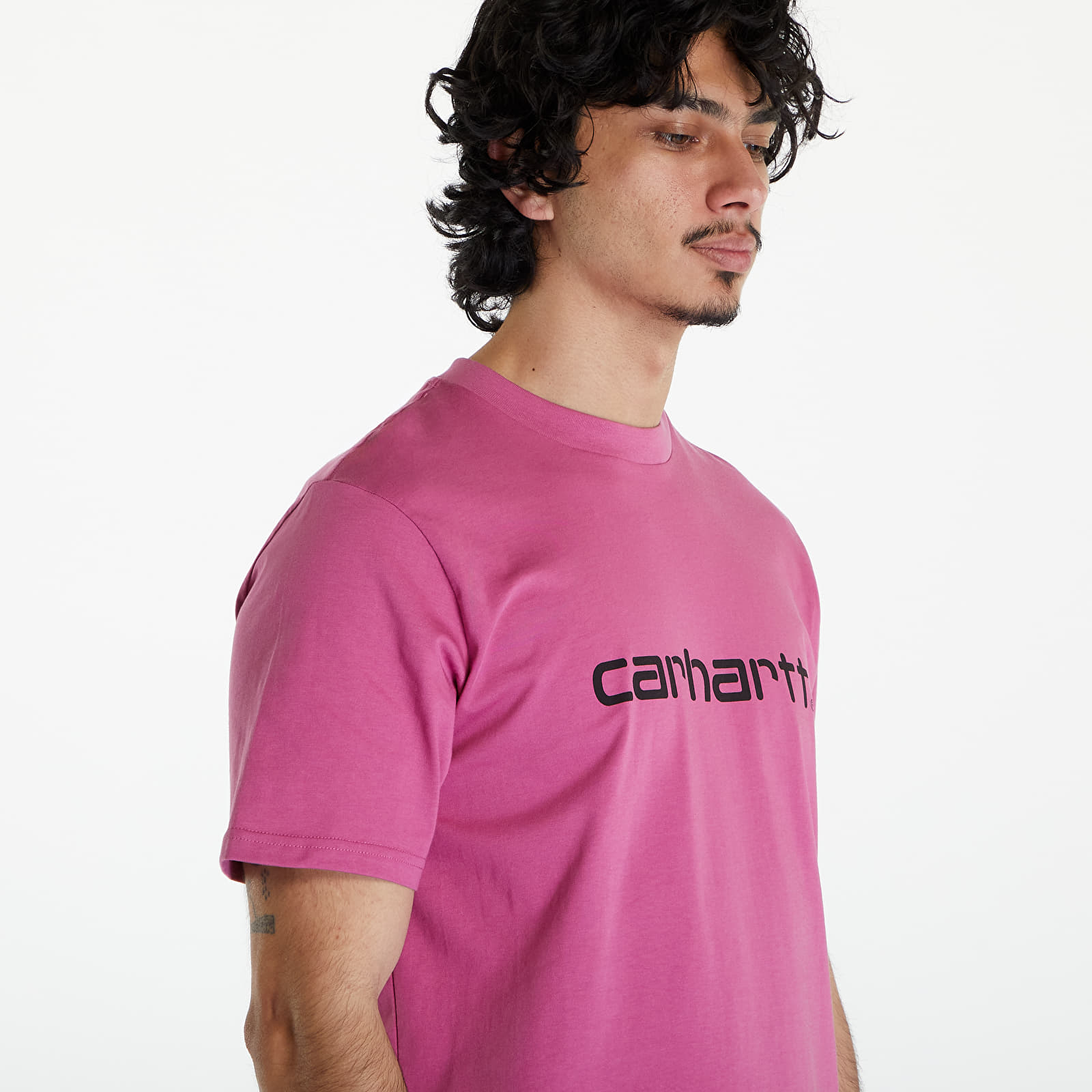 Trička Carhartt WIP Short Sleeve Script T-Shirt UNISEX Magenta/ Black