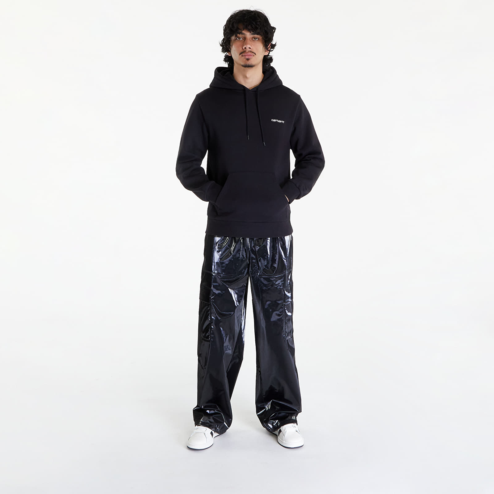 Bluzy Carhartt WIP Script Embroidery Hoodie UNISEX Black/ White
