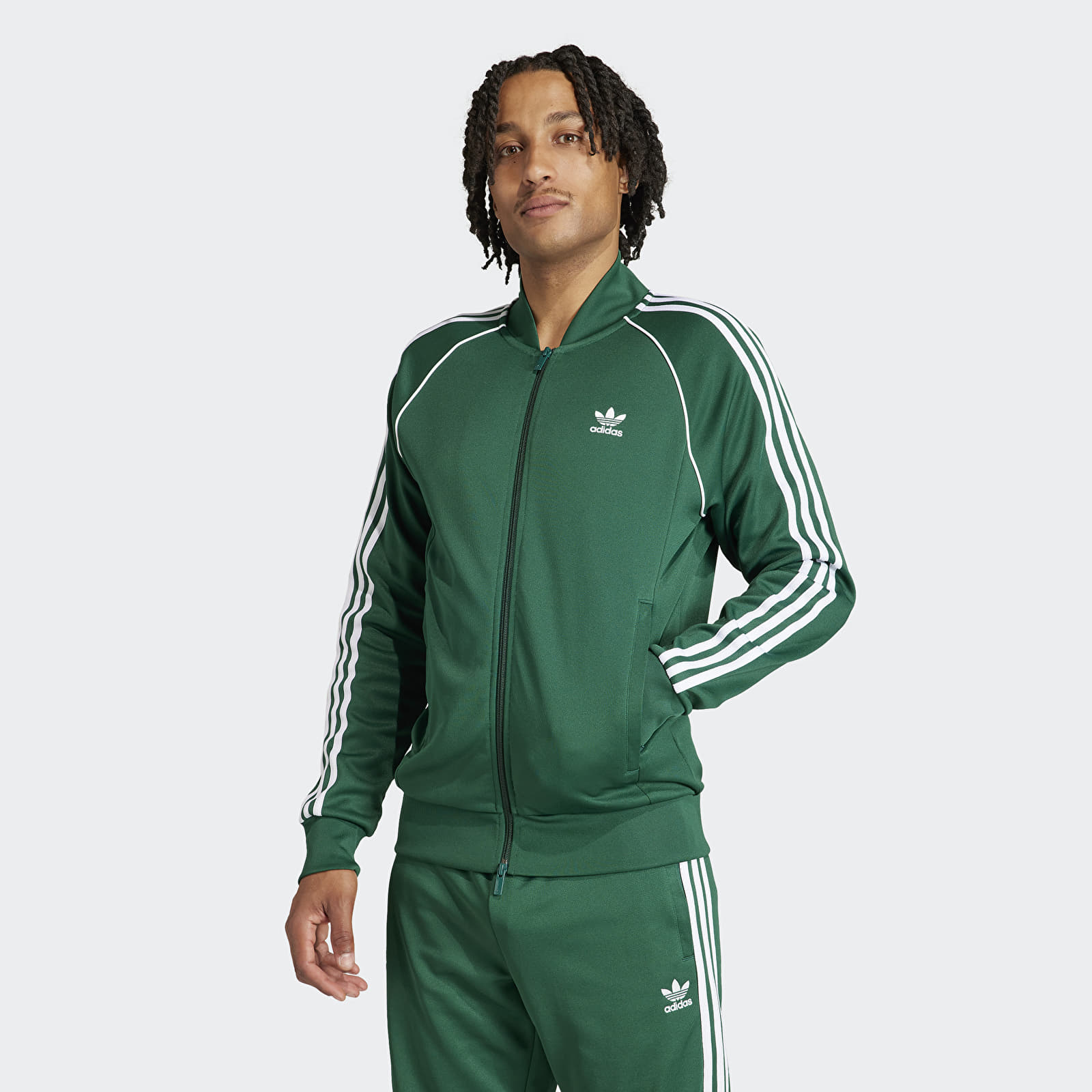 Džemperiai su gobtuvais ir džemperiai adidas Sustainability Track Top Collegiate Green