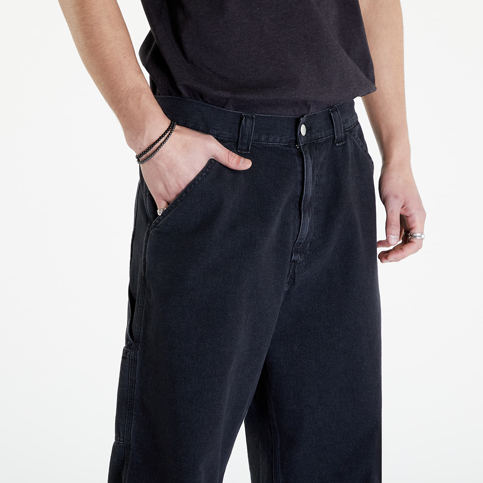 Nadrágok Carhartt WIP OG Single Knee Pant Black Stone Washed