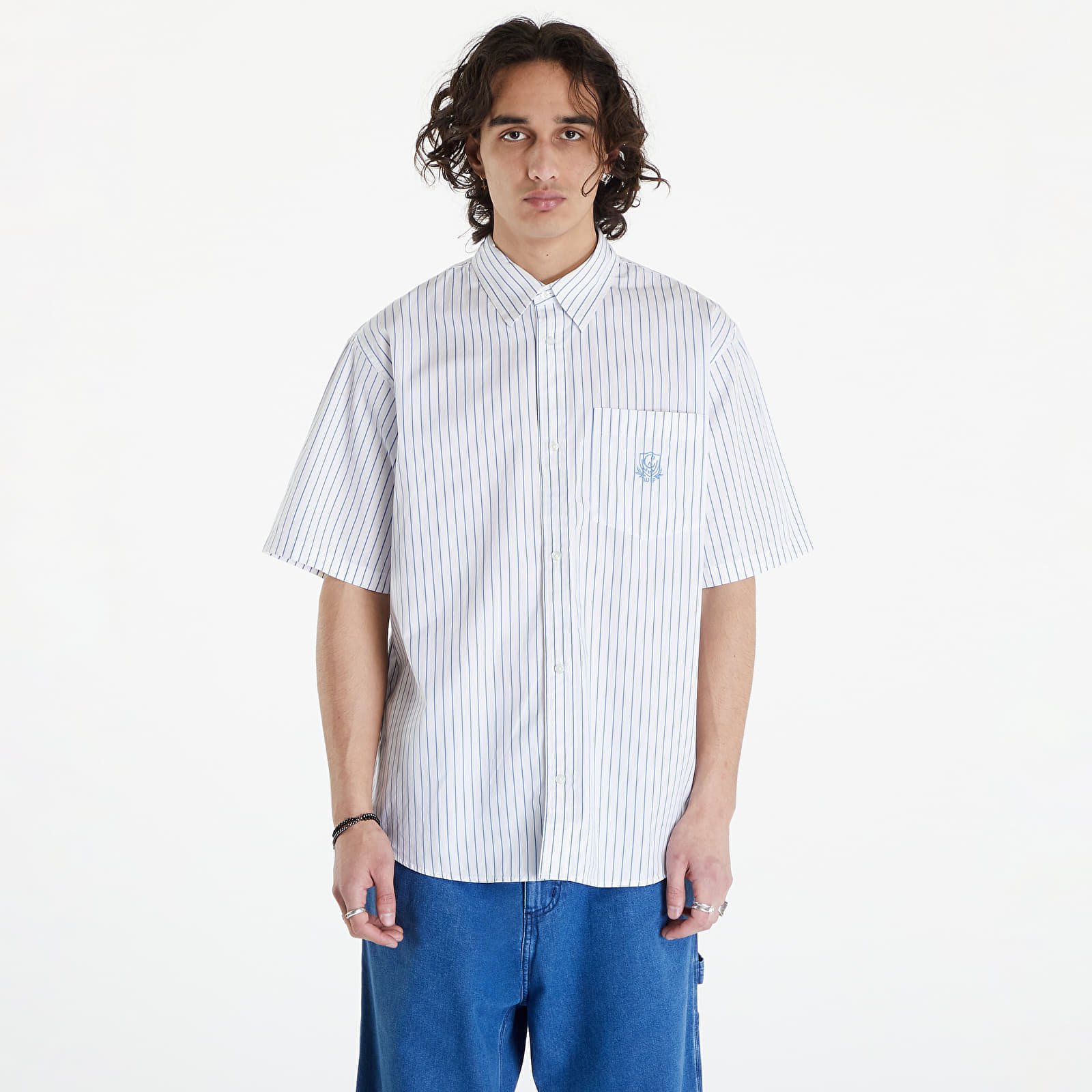 Cămașă Carhartt WIP S/S Linus Shirt UNISEX Linus Stripe/ Bleach/ White