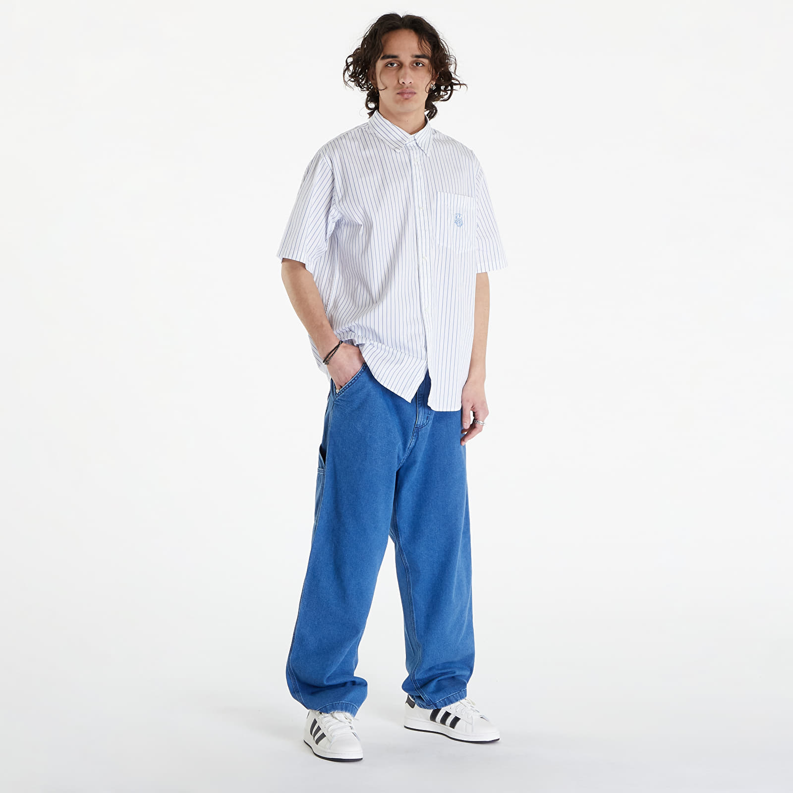 Ризи Carhartt WIP S/S Linus Shirt UNISEX Linus Stripe/ Bleach/ White