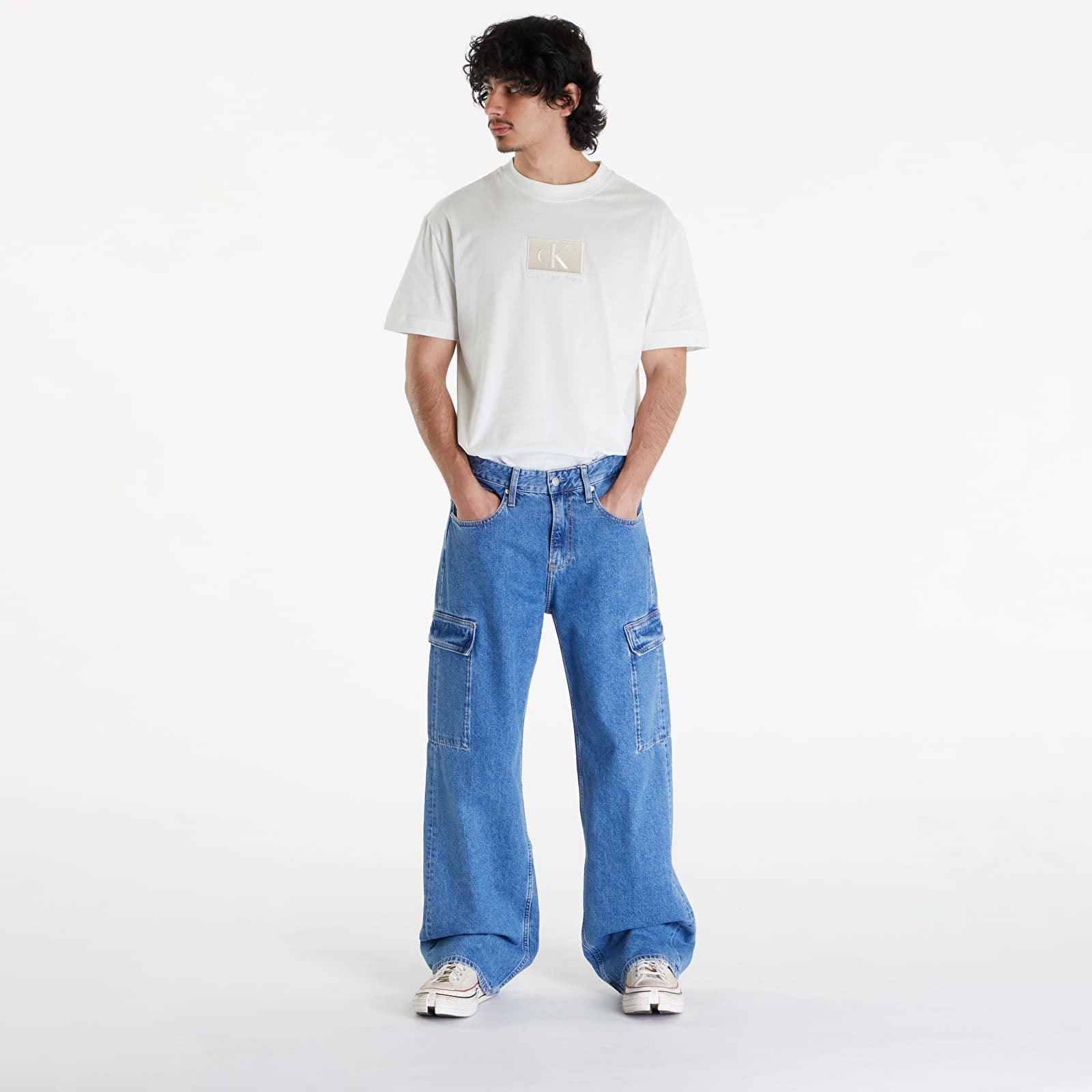 Džíny Calvin Klein Jeans 90'S Loose Cargo Jeans Denim Medium