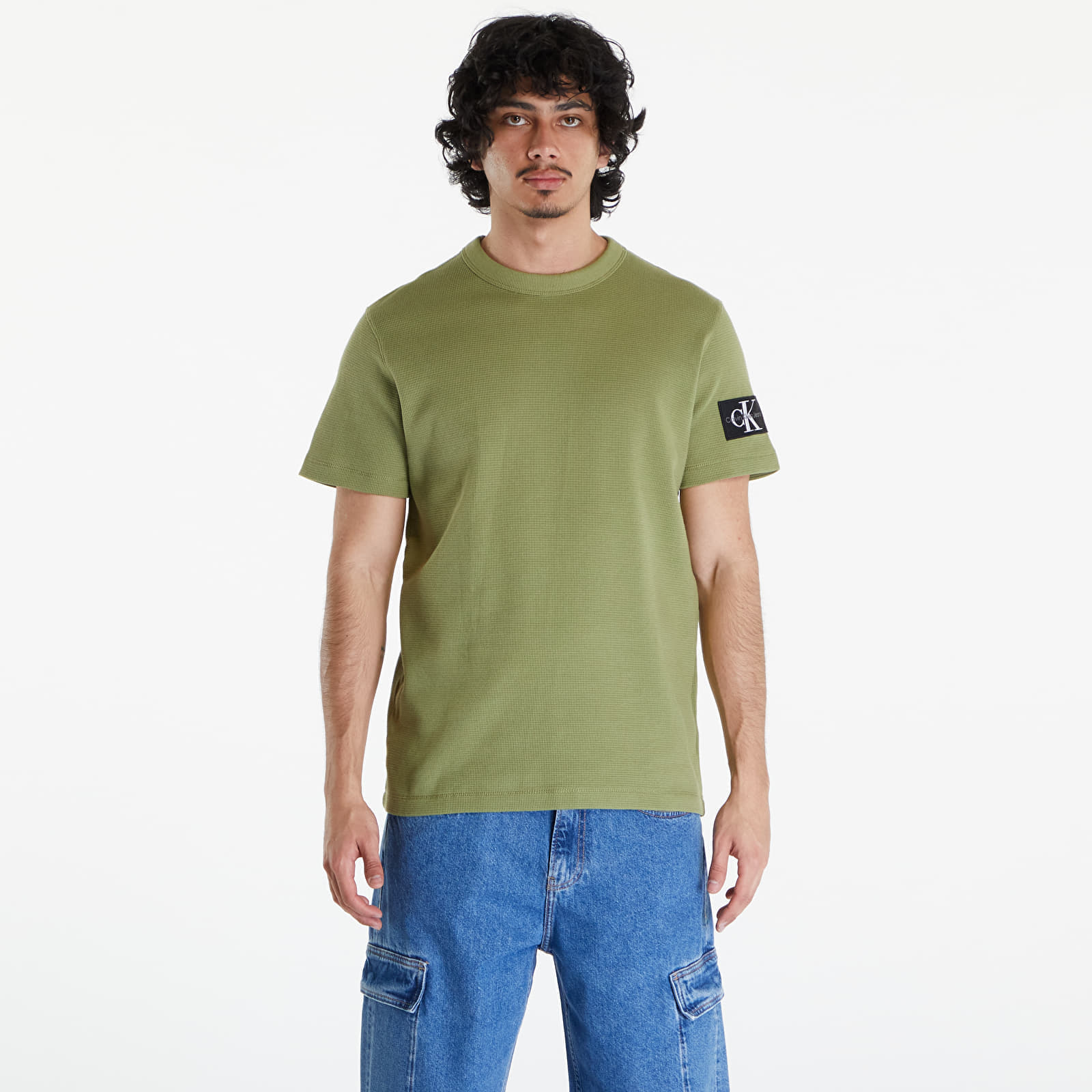 Тениски Calvin Klein Jeans Cotton Waffle T-Shirt Dark Juniper