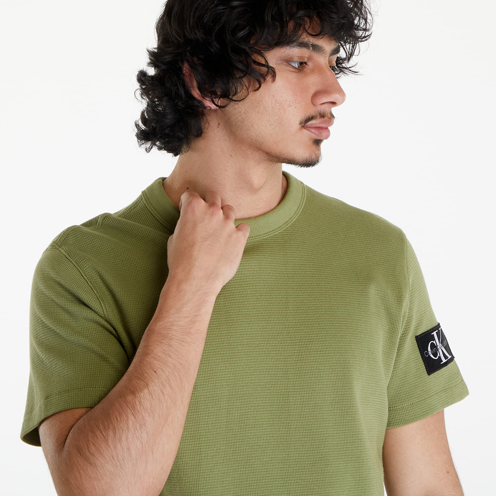 Koszulki Calvin Klein Jeans Cotton Waffle T-Shirt Dark Juniper