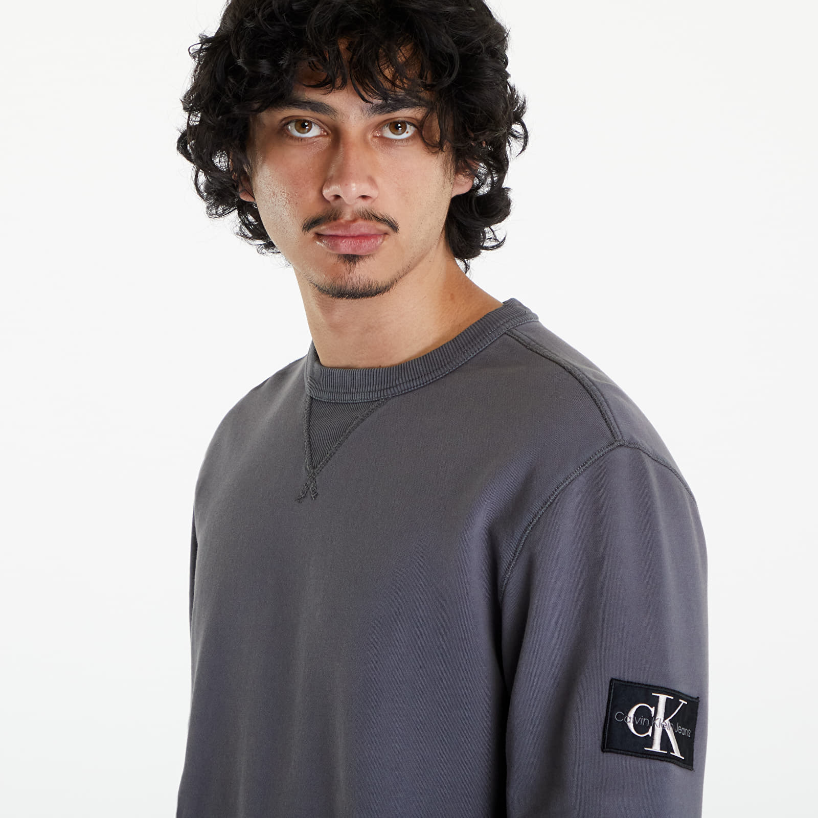 Hanorace Calvin Klein Jeans Washed Cotton Badge Sweatshirt Washed Black