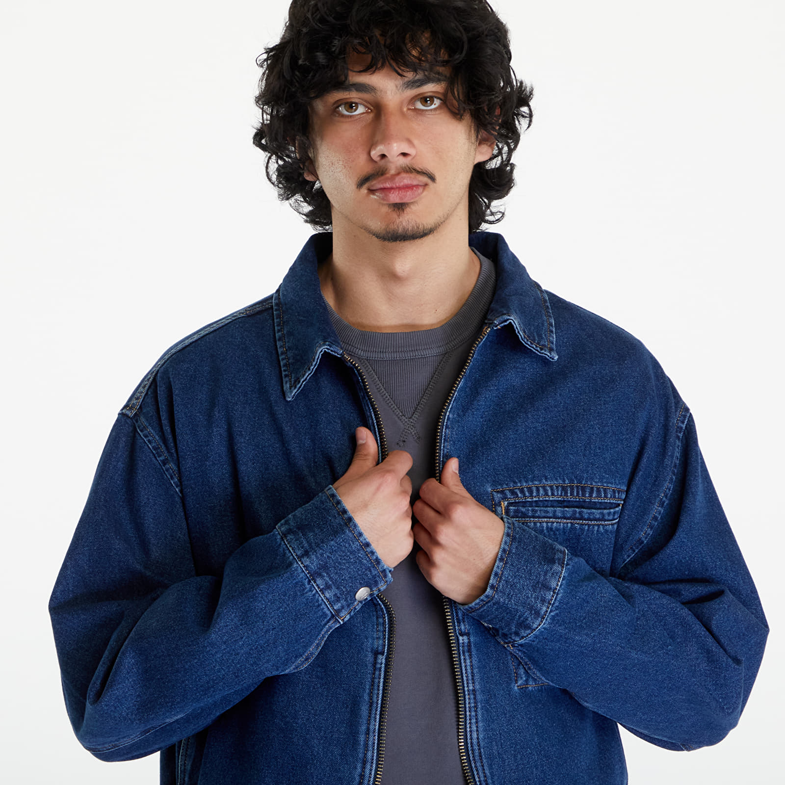 Kurtki Calvin Klein Jeans Denim Relaxed Zip Up Jacket Denim