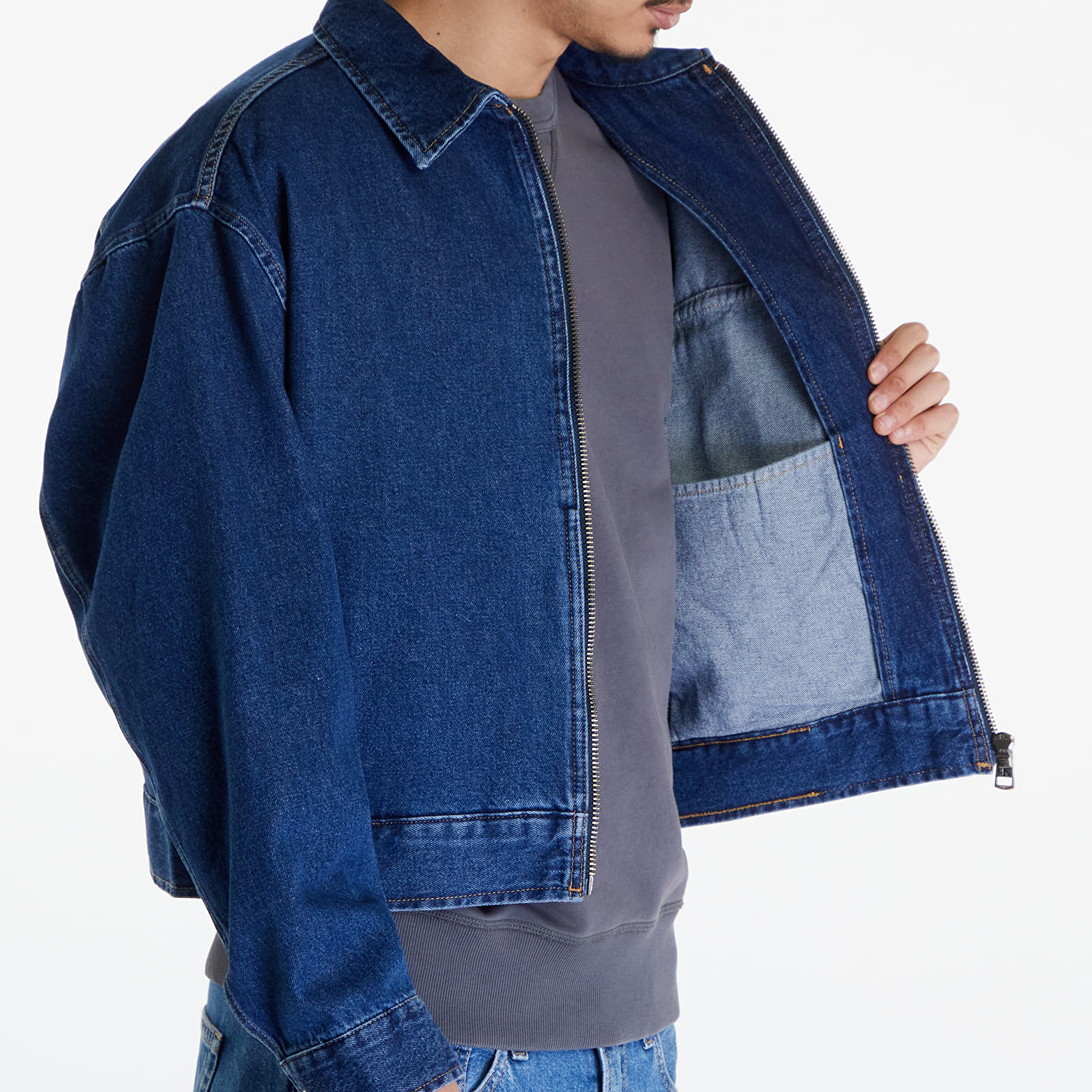 Kurtki Calvin Klein Jeans Denim Relaxed Zip Up Jacket Denim