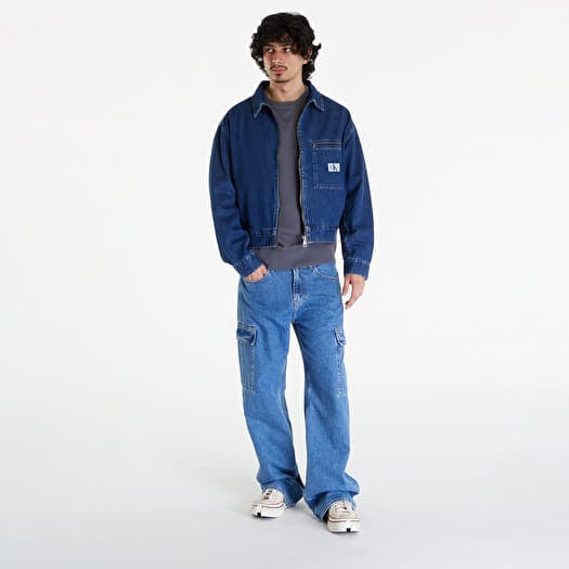 Calvin Klein Regular 90S Cotton Denim Jeans Jacket Blue Logo