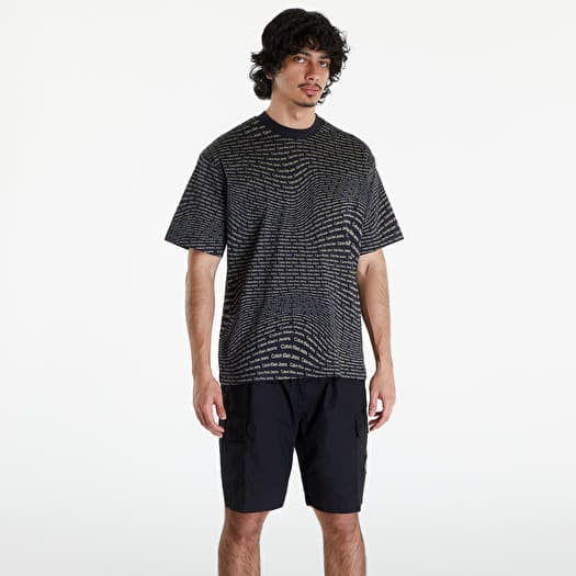 T-krekls Calvin Klein Jeans Warp Logo T-Shirt Black