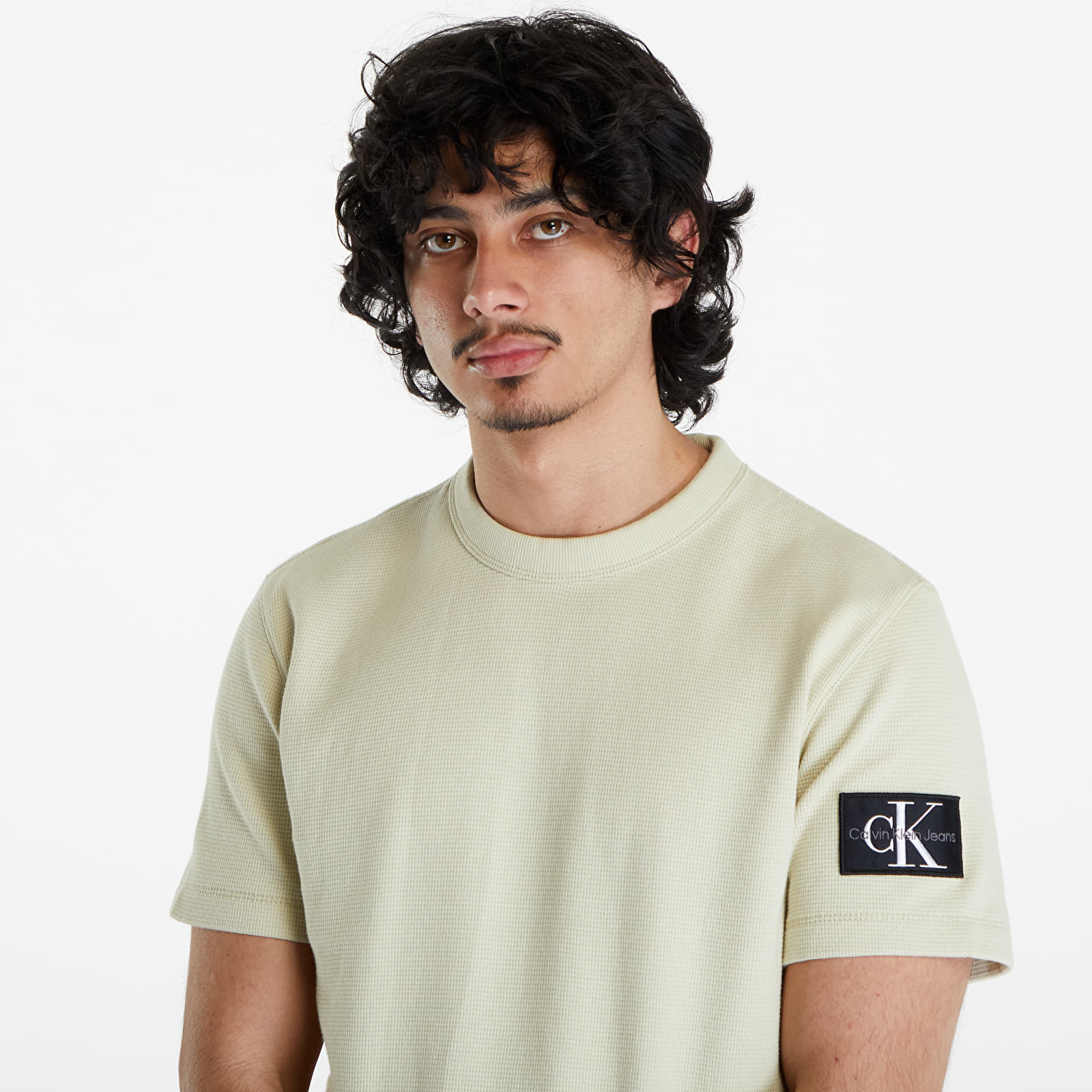 T-shirts Calvin Klein Jeans Cotton Waffle T-Shirt Green Haze