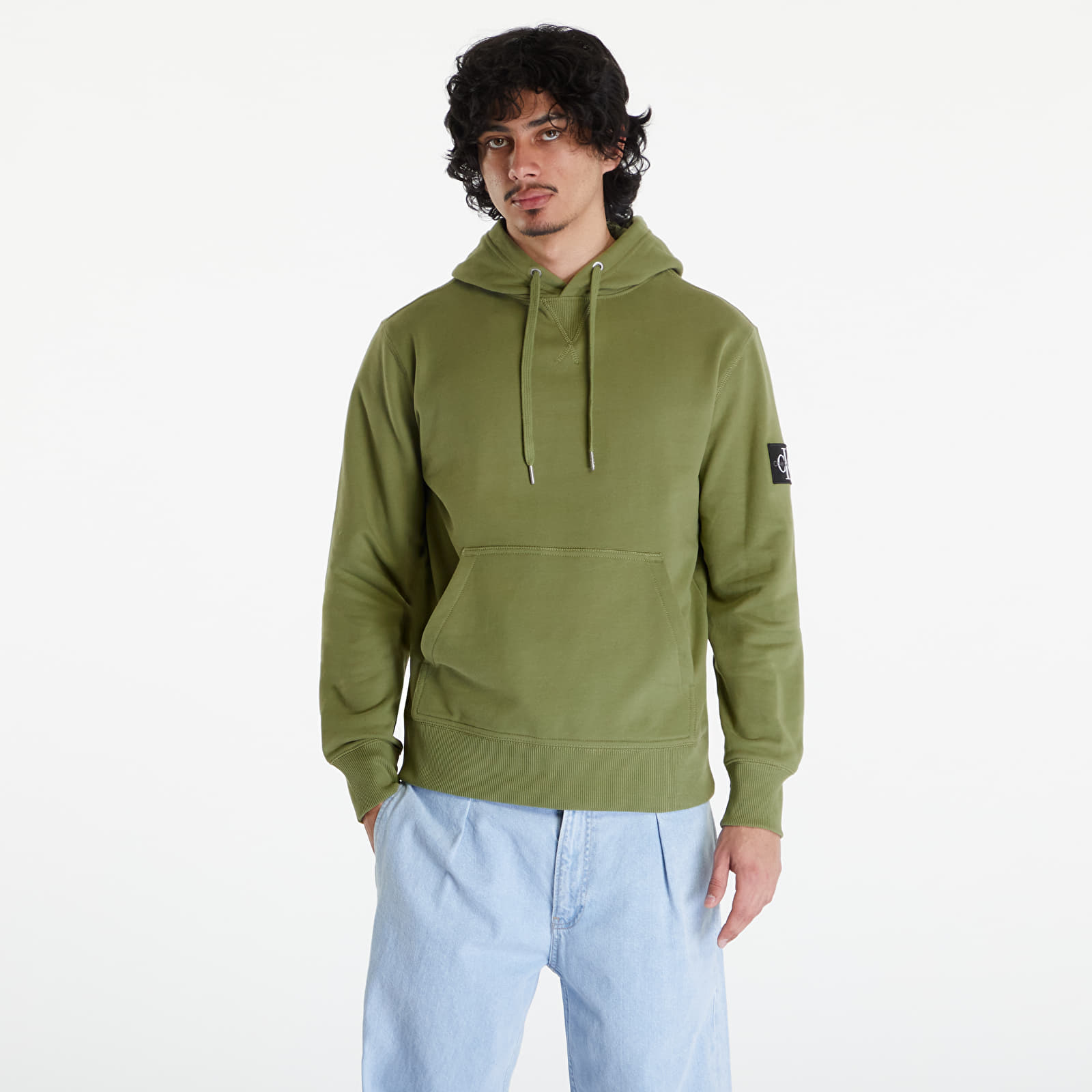 Calvin Klein Jeans Sweatshirt male Green Plain Colored Size XL