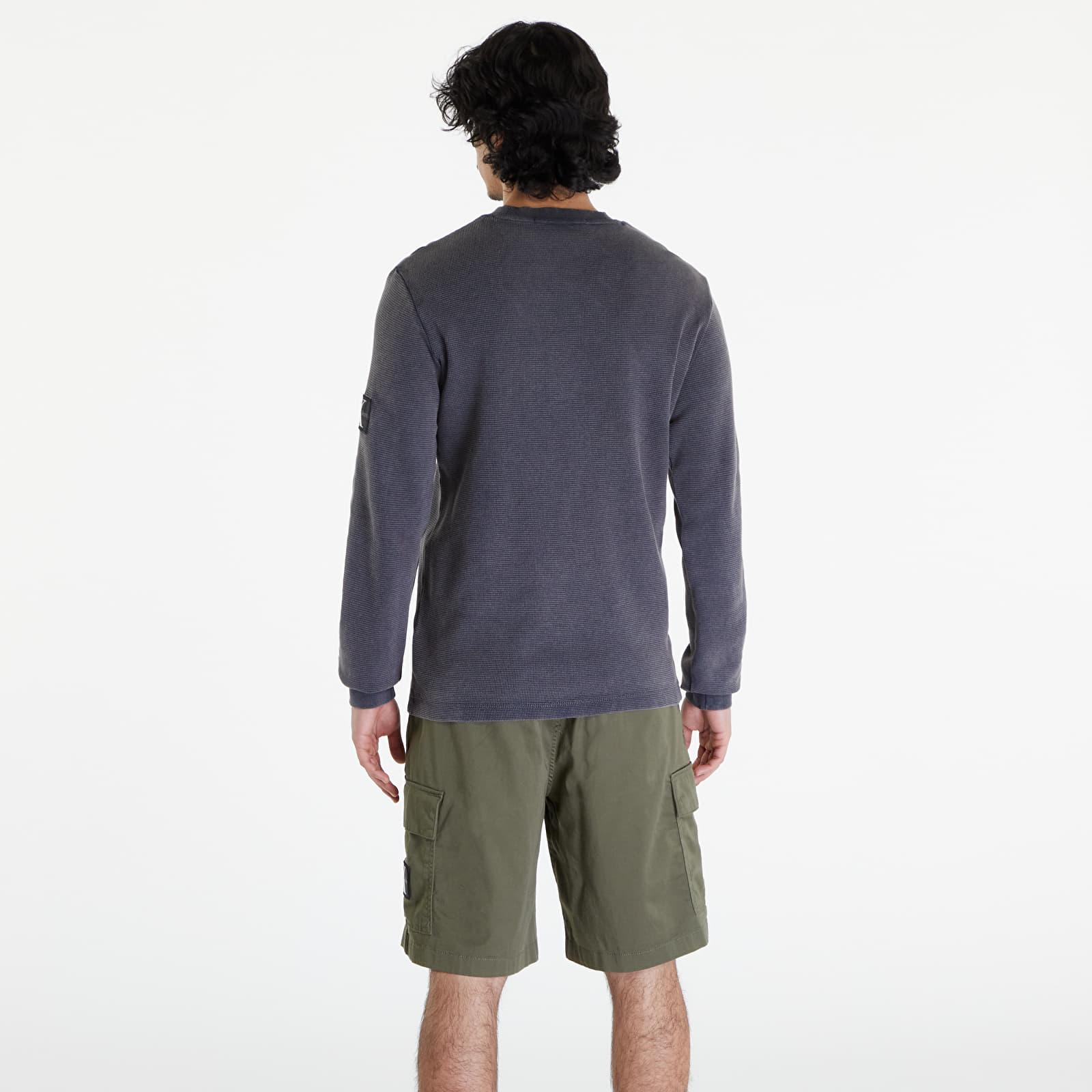 Kapucnis pulóverek és pulcsik Calvin Klein Jeans Badge Waffle Sweatshirt Washed Black