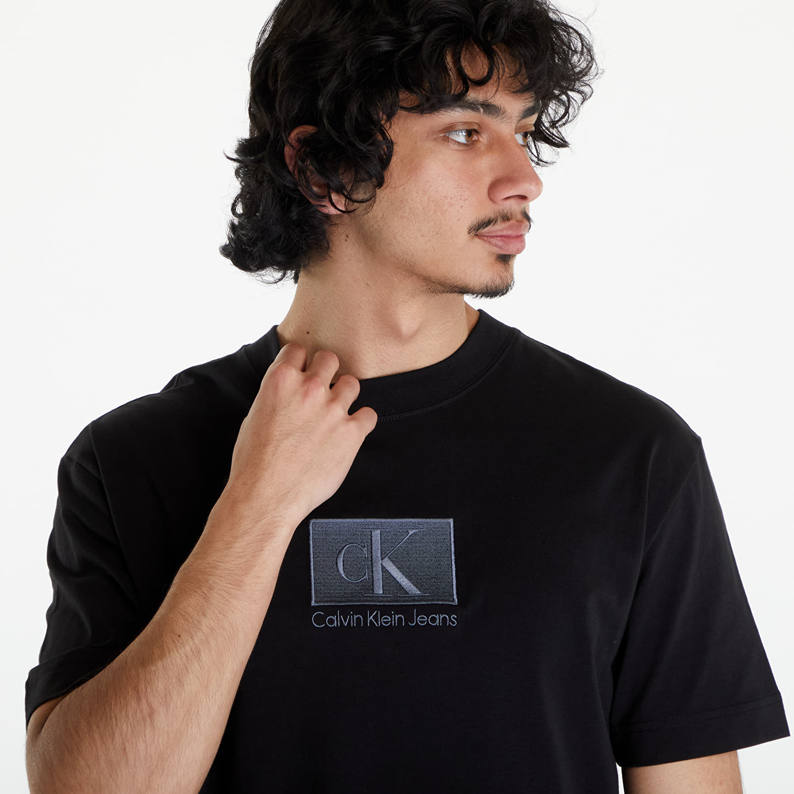 Tričká Calvin Klein Jeans Embroidery Patch T-Shirt Black