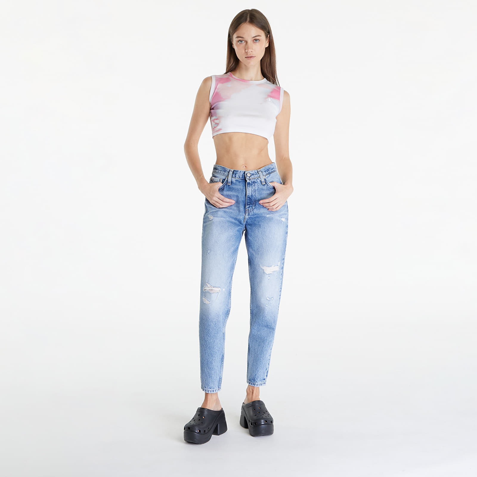 Džínsy Calvin Klein Jeans Mom Jean Denim Light