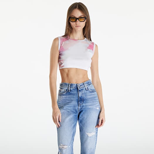 Tielko Calvin Klein Jeans Cropped Tank Top White