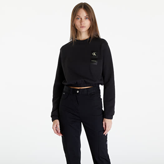 Sweatshirt Calvin Klein Jeans Satin Boxes Crewneck Sweatshirt Black