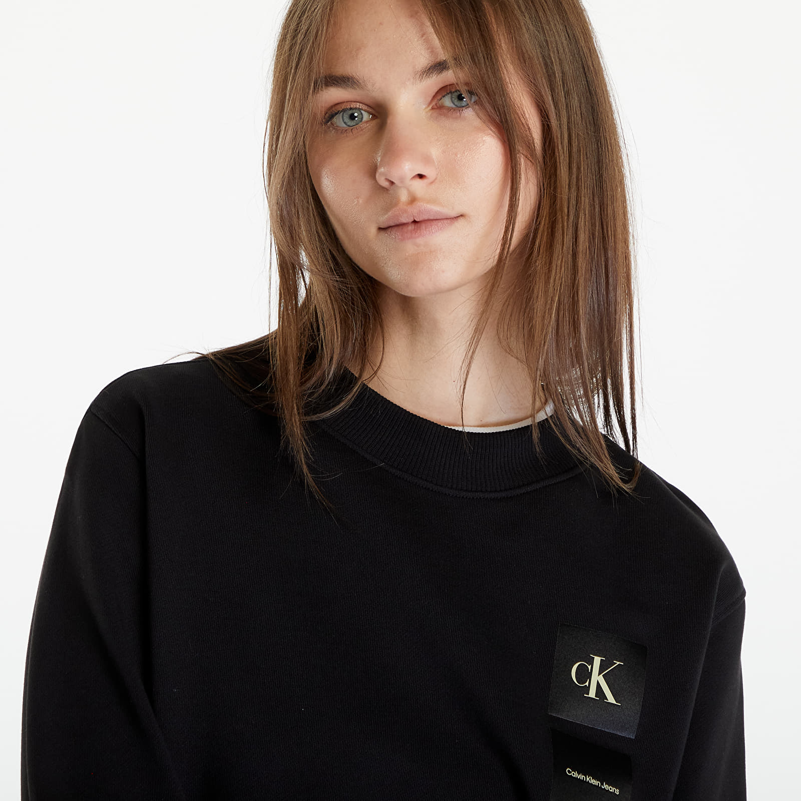 Φούτερ Calvin Klein Jeans Satin Boxes Crewneck Sweatshirt Black