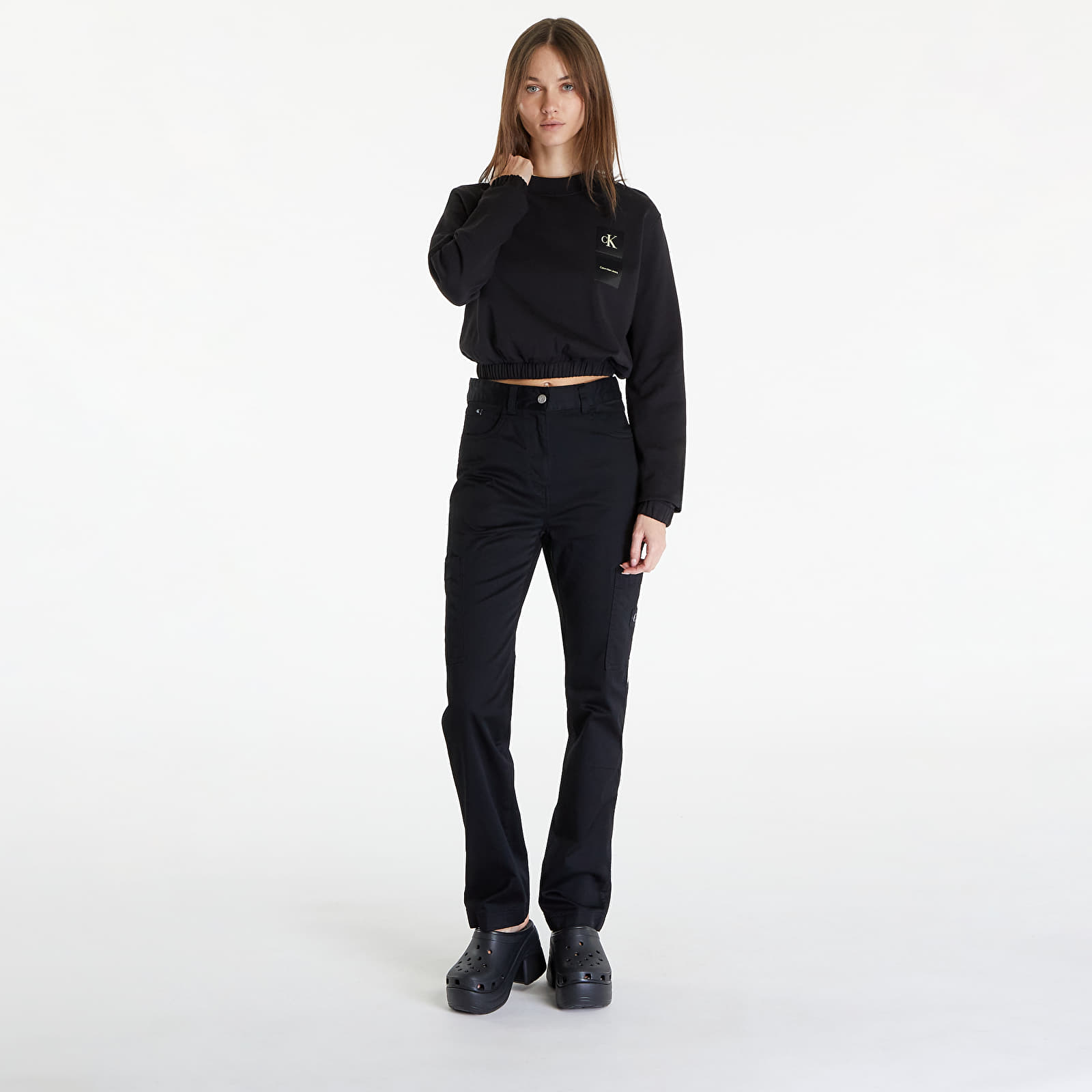 Φούτερ Calvin Klein Jeans Satin Boxes Crewneck Sweatshirt Black