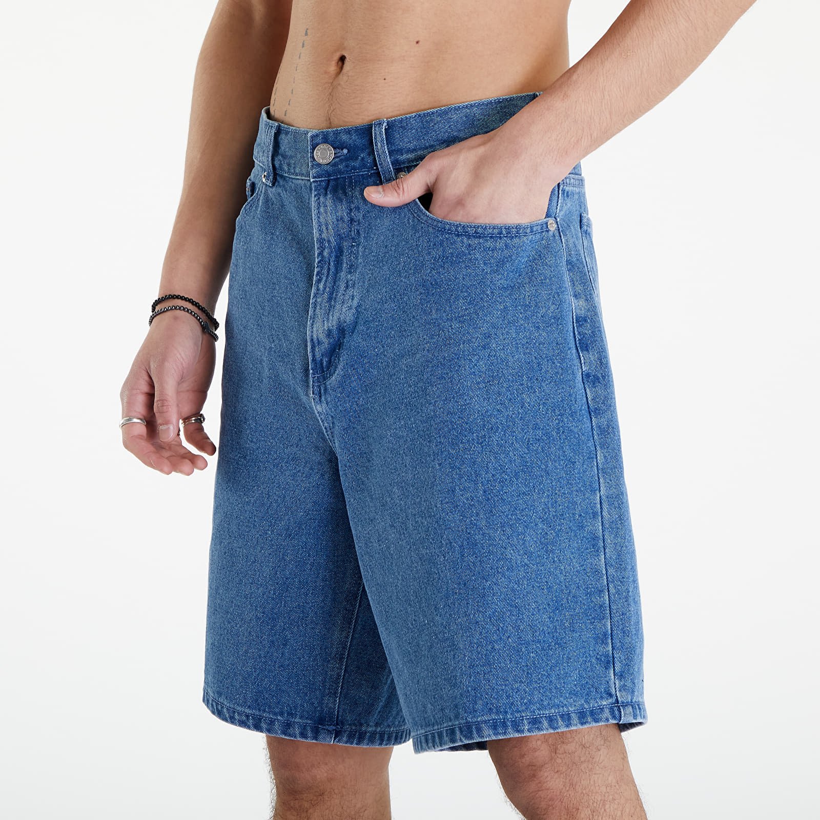 Šortky OBEY Bigwig Baggy Denim Short Light Indigo