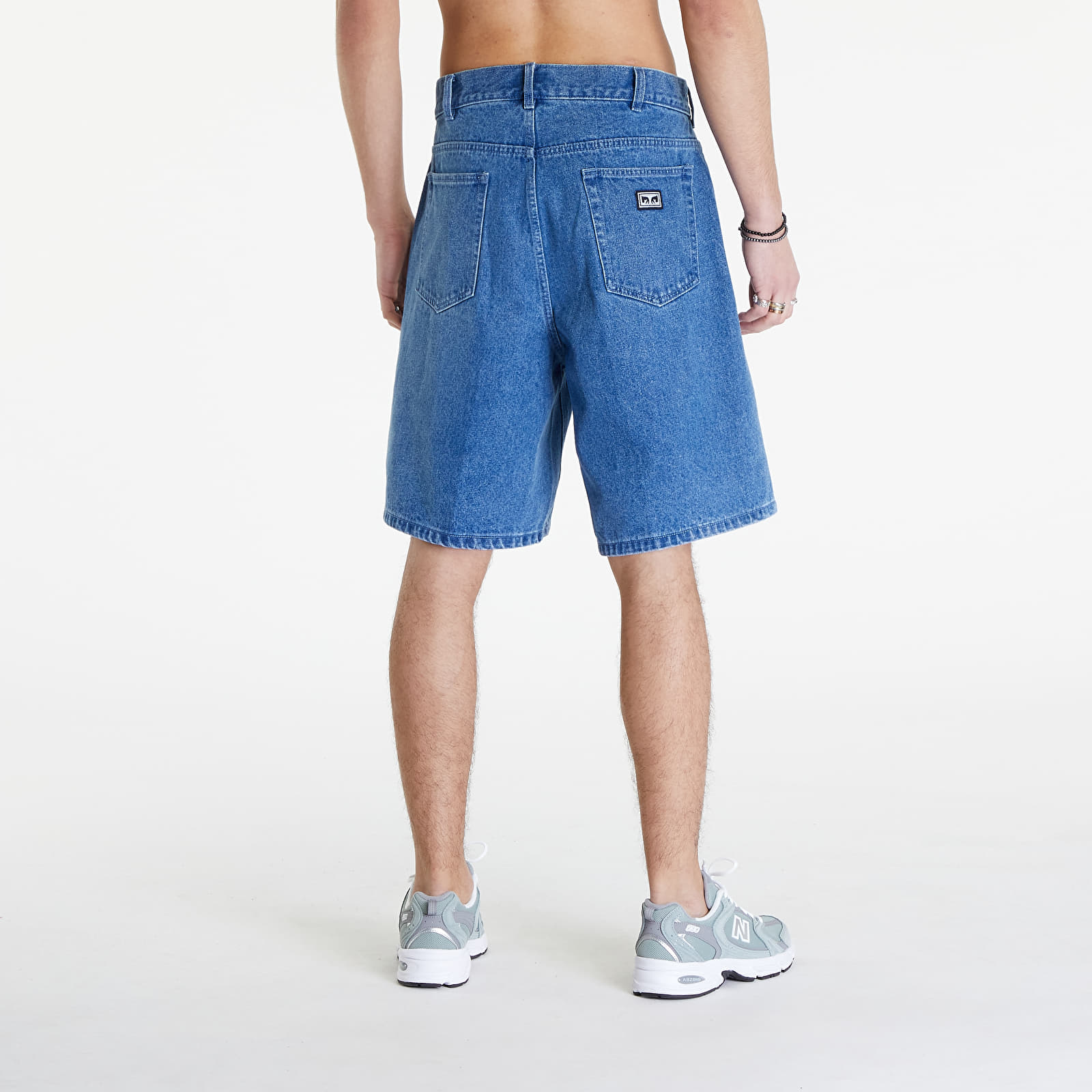 Šortky OBEY Bigwig Baggy Denim Short Light Indigo