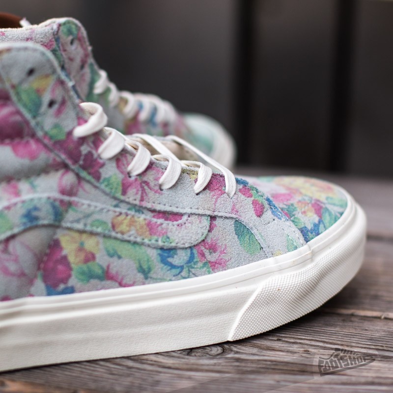 Women s shoes Vans SK8 HI Slim Suede Floral Marshmallow Footshop